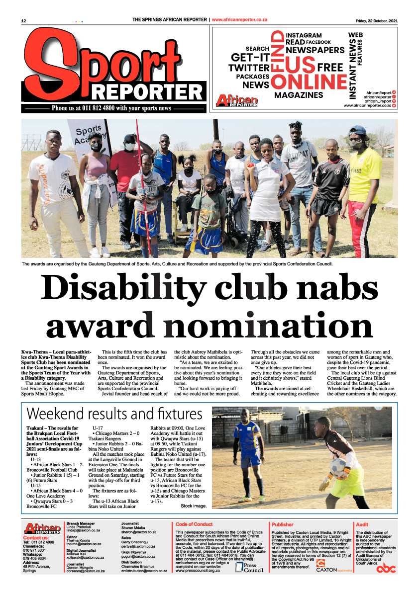 African Reporter 22 October 2021 page 12