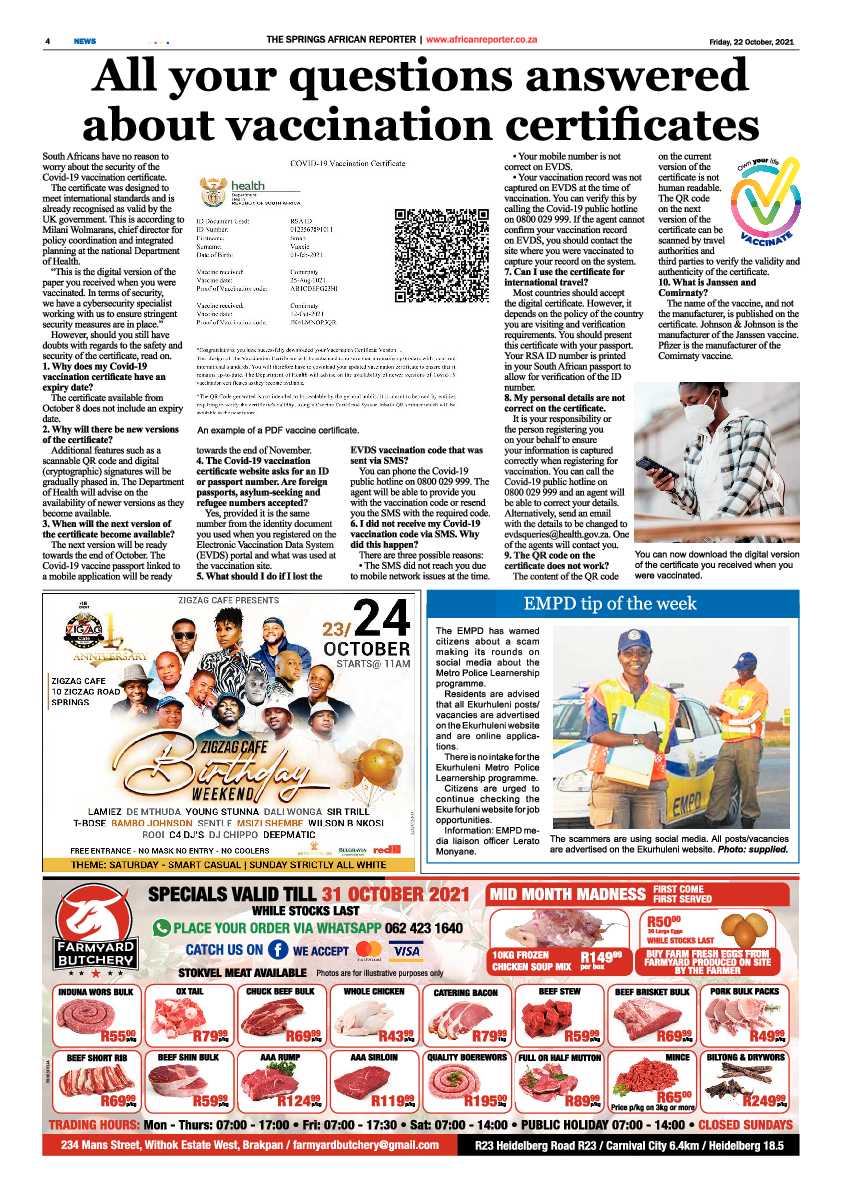 African Reporter 22 October 2021 page 4