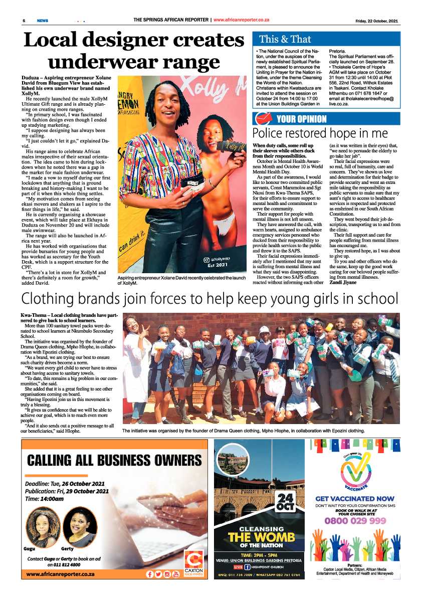 African Reporter 22 October 2021 page 6