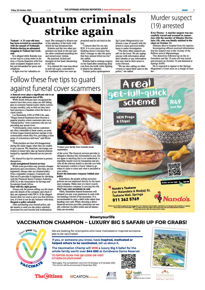 African Reporter 22 October 2021 page 7