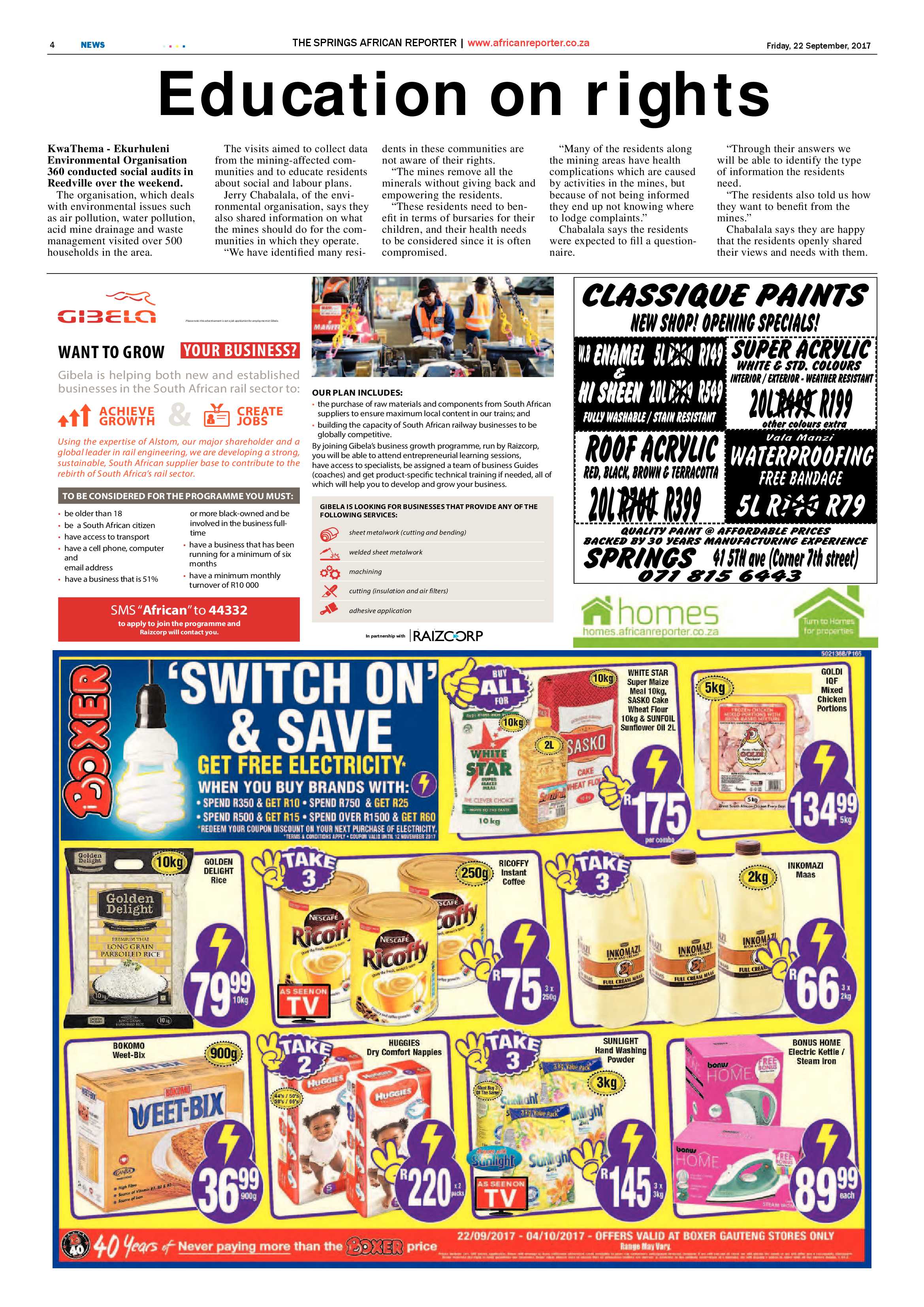 African Reporter 22 September 2017 page 4