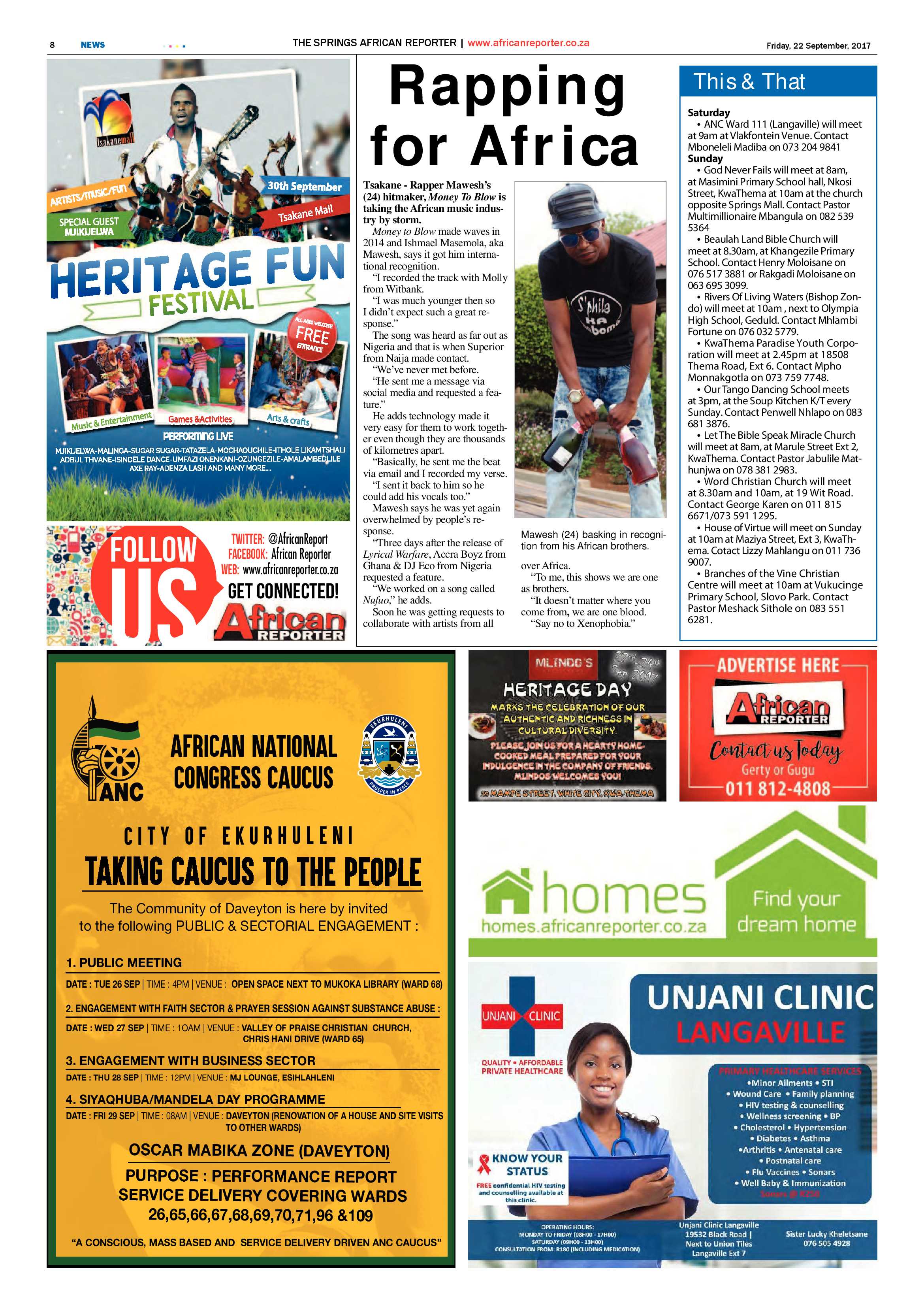 African Reporter 22 September 2017 page 8