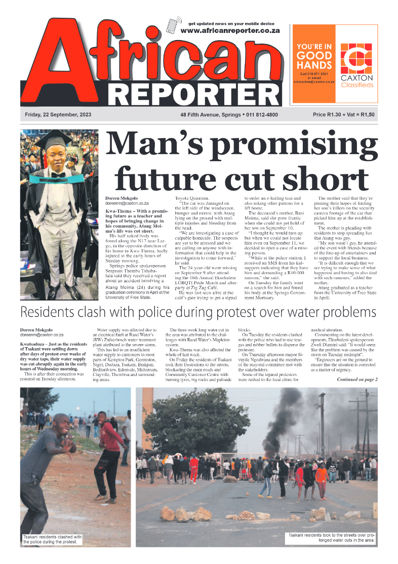 African Reporter 22 September 2023 page 1