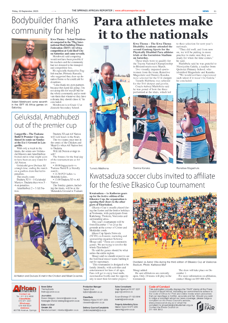 African Reporter 22 September 2023 page 11