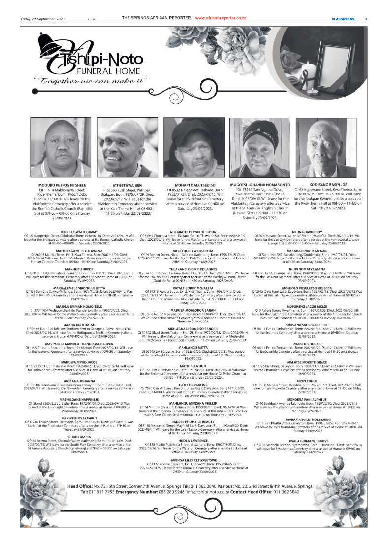 African Reporter 22 September 2023 page 9