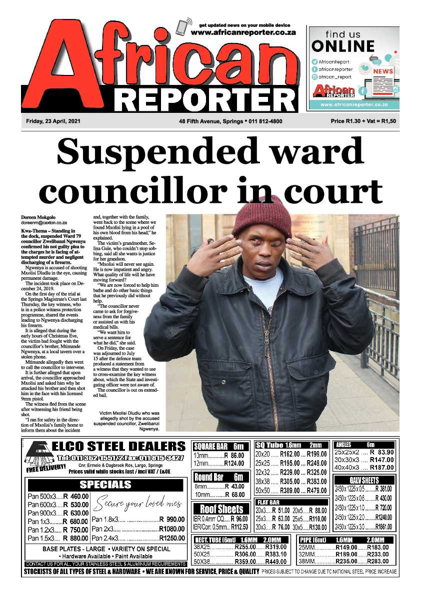 African Reporter 23 April 2021 page 1