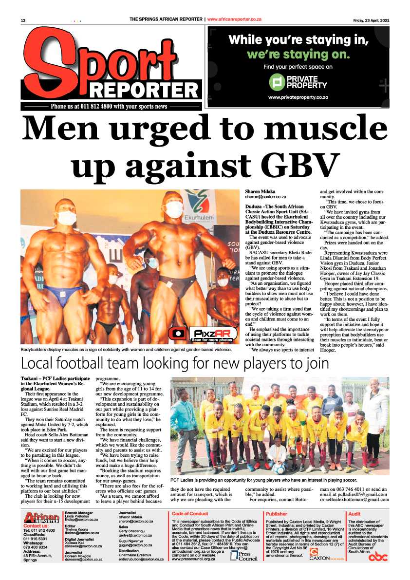 African Reporter 23 April 2021 page 12