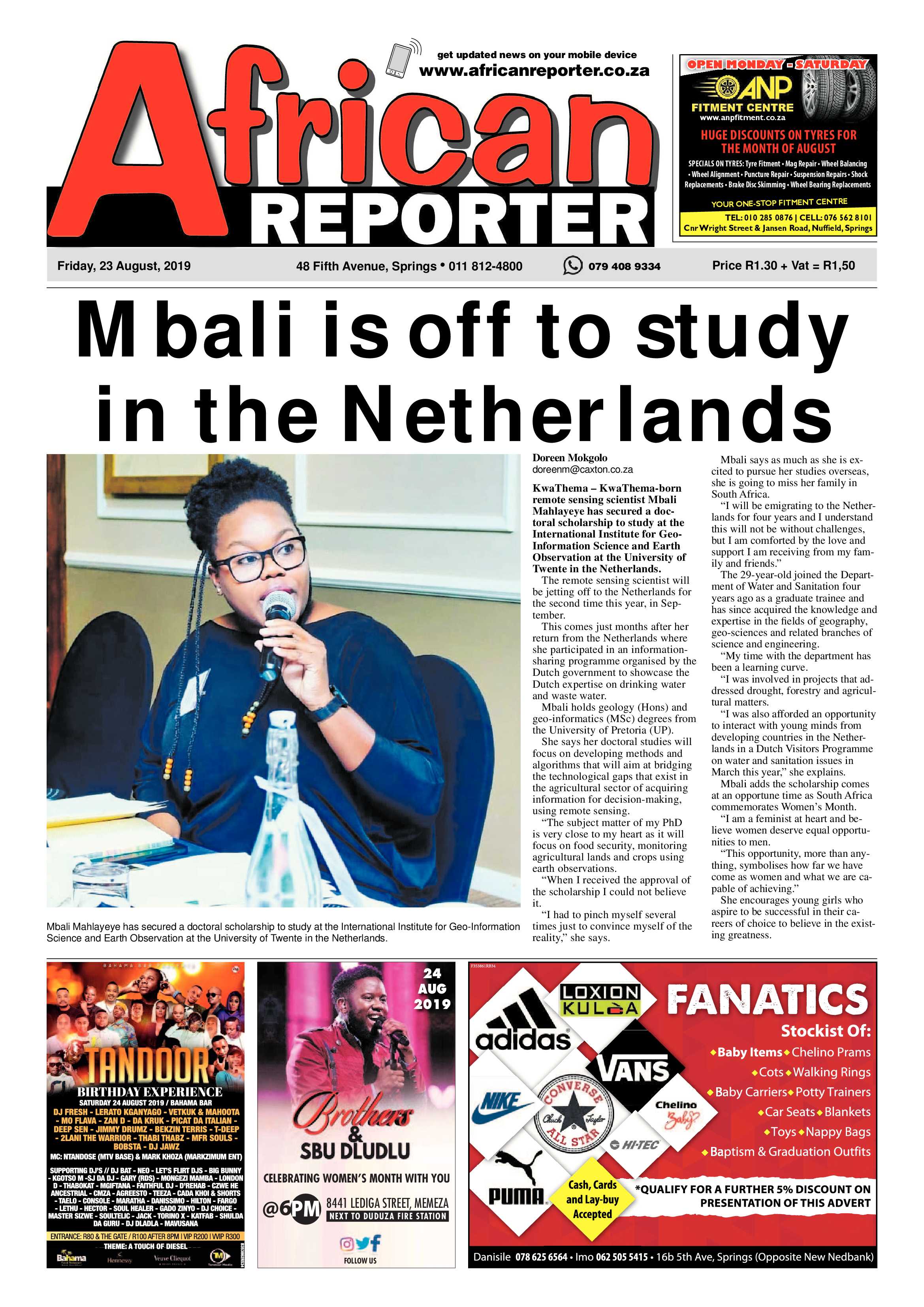 African Reporter 23 August 2019 page 1