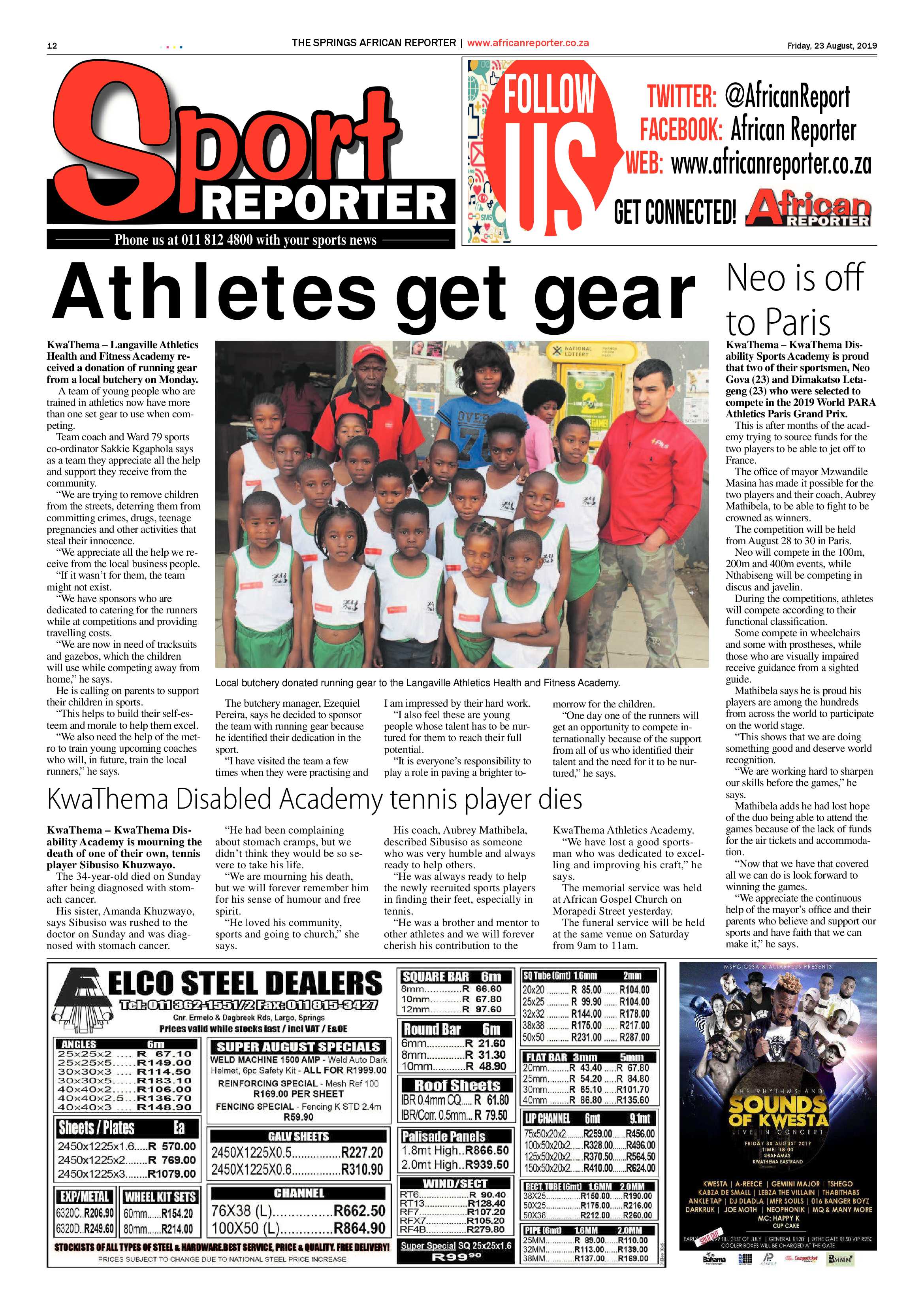 African Reporter 23 August 2019 page 12