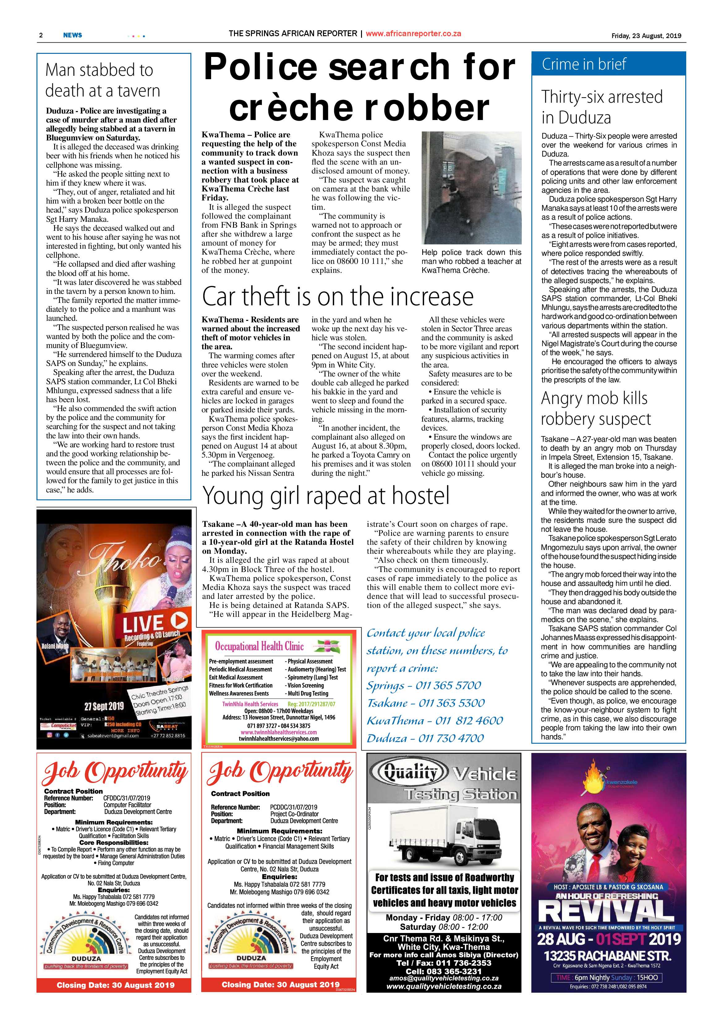 African Reporter 23 August 2019 page 2