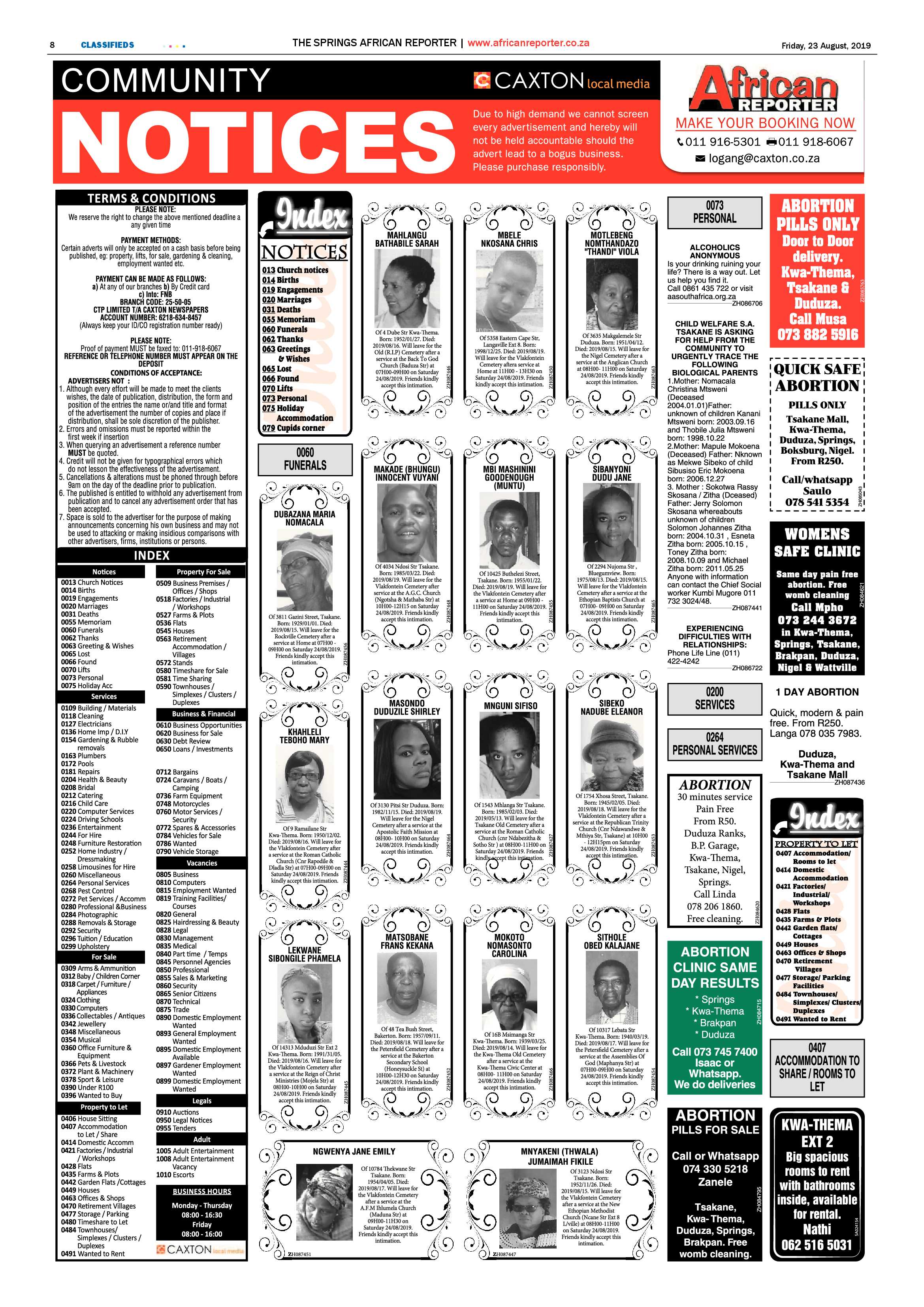African Reporter 23 August 2019 page 8