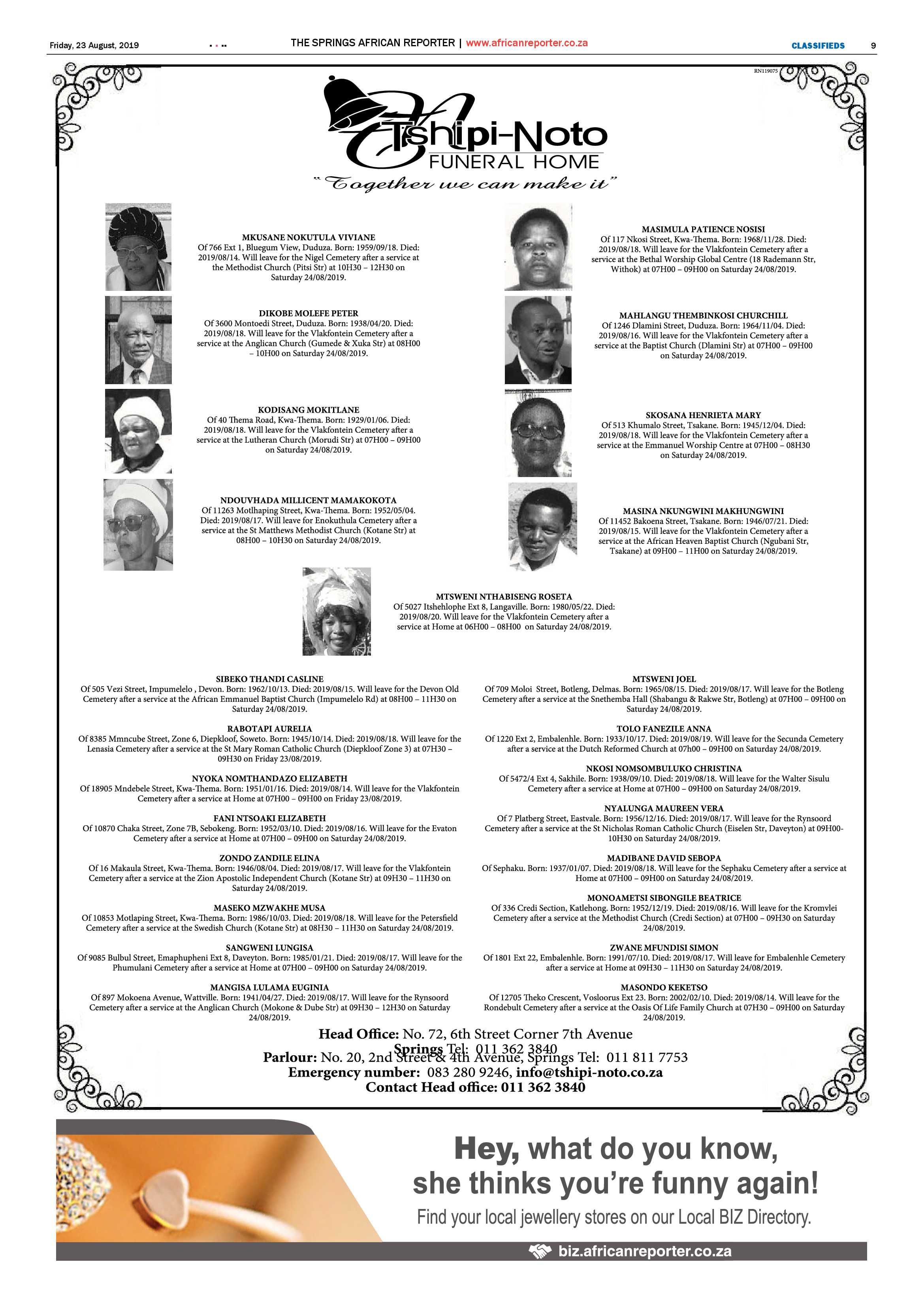 African Reporter 23 August 2019 page 9