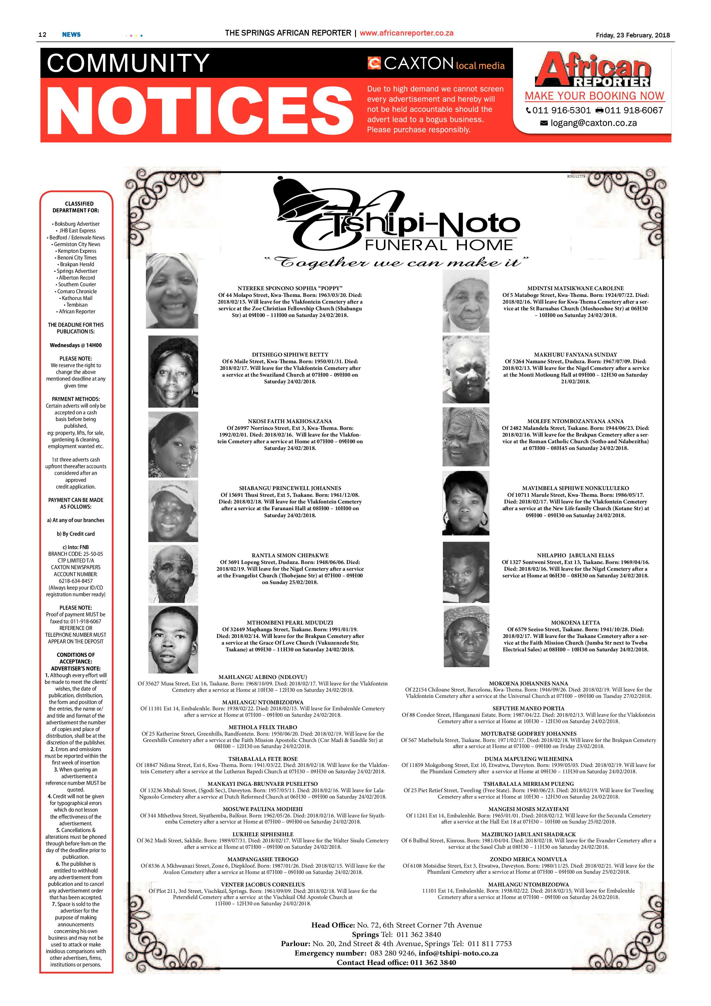 African Reporter 23 February 2018 page 12