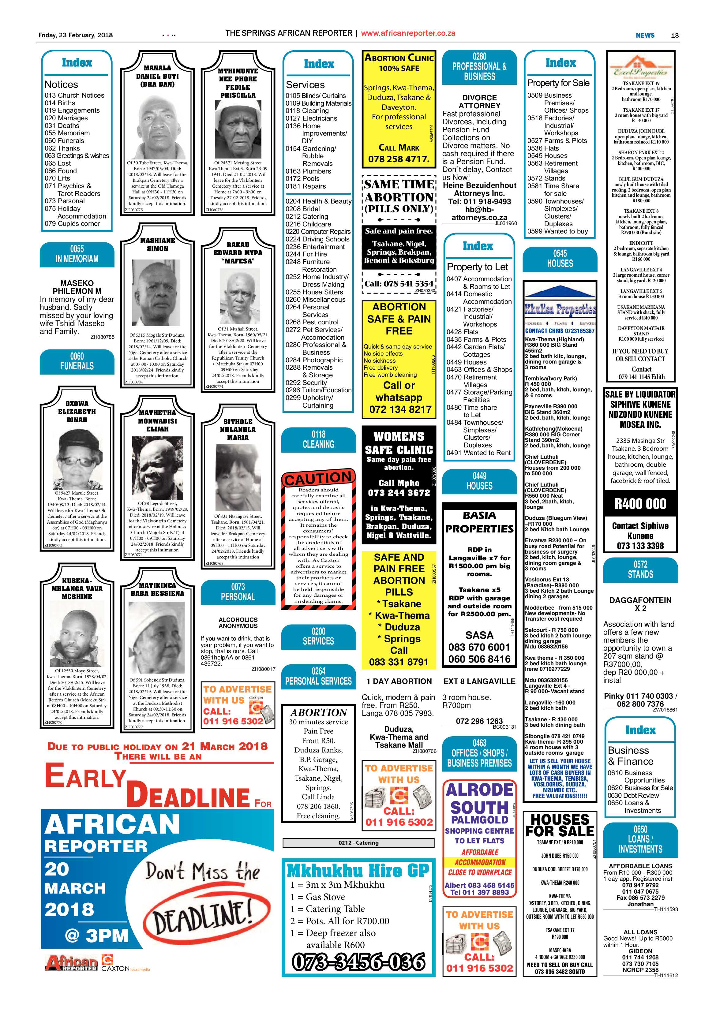 African Reporter 23 February 2018 page 13