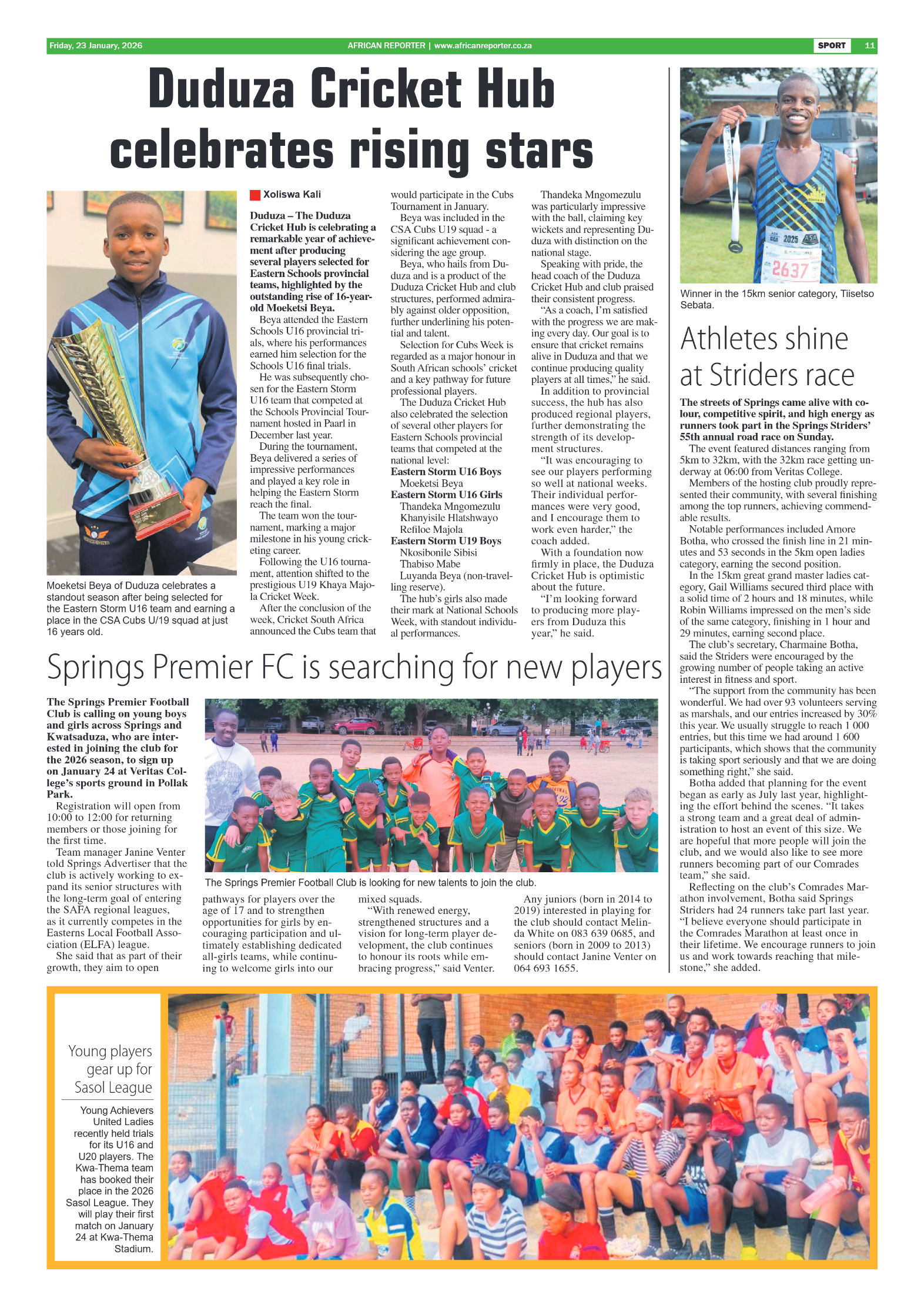 African Reporter 23 January 2026 page 11