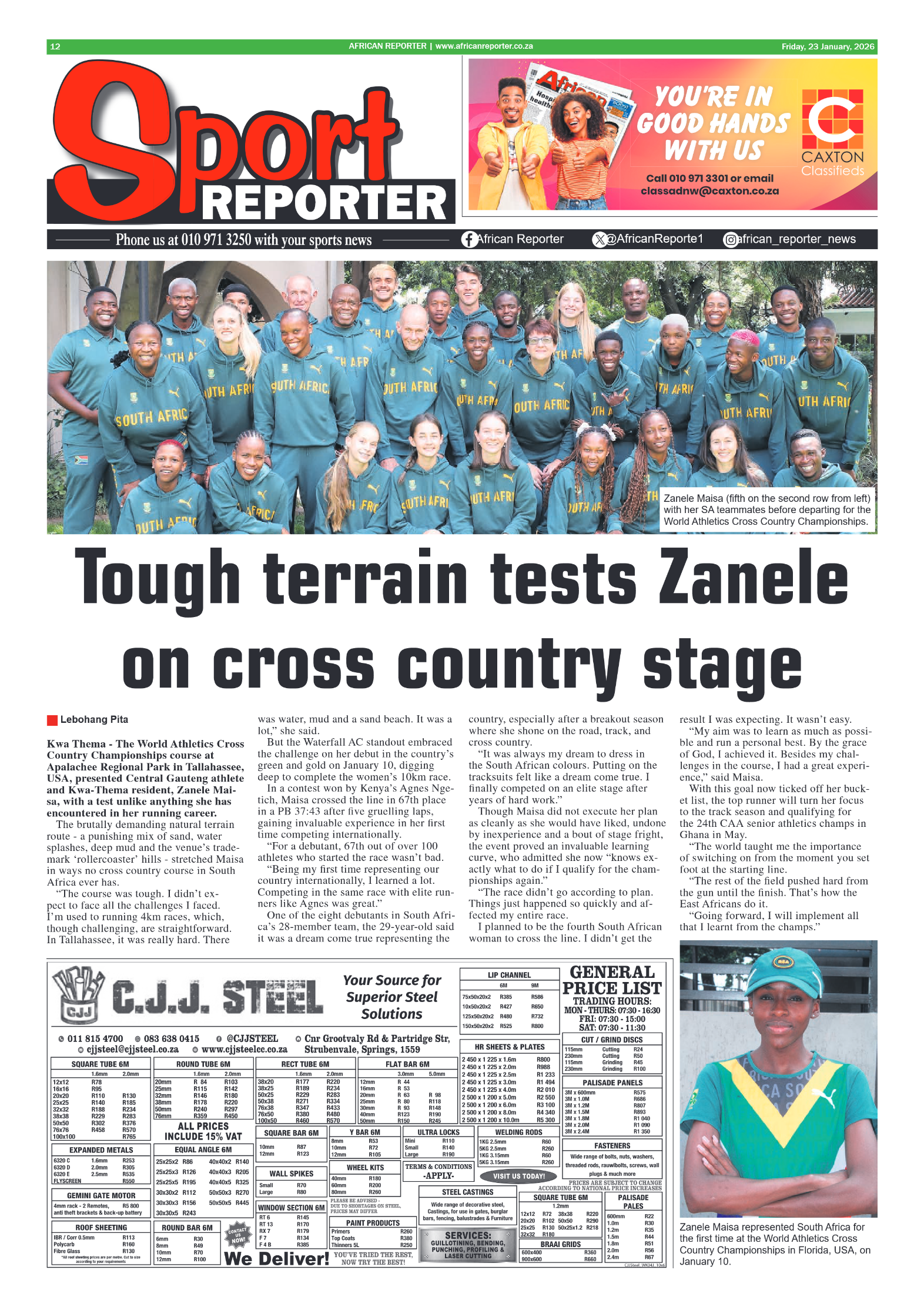 African Reporter 23 January 2026 page 12