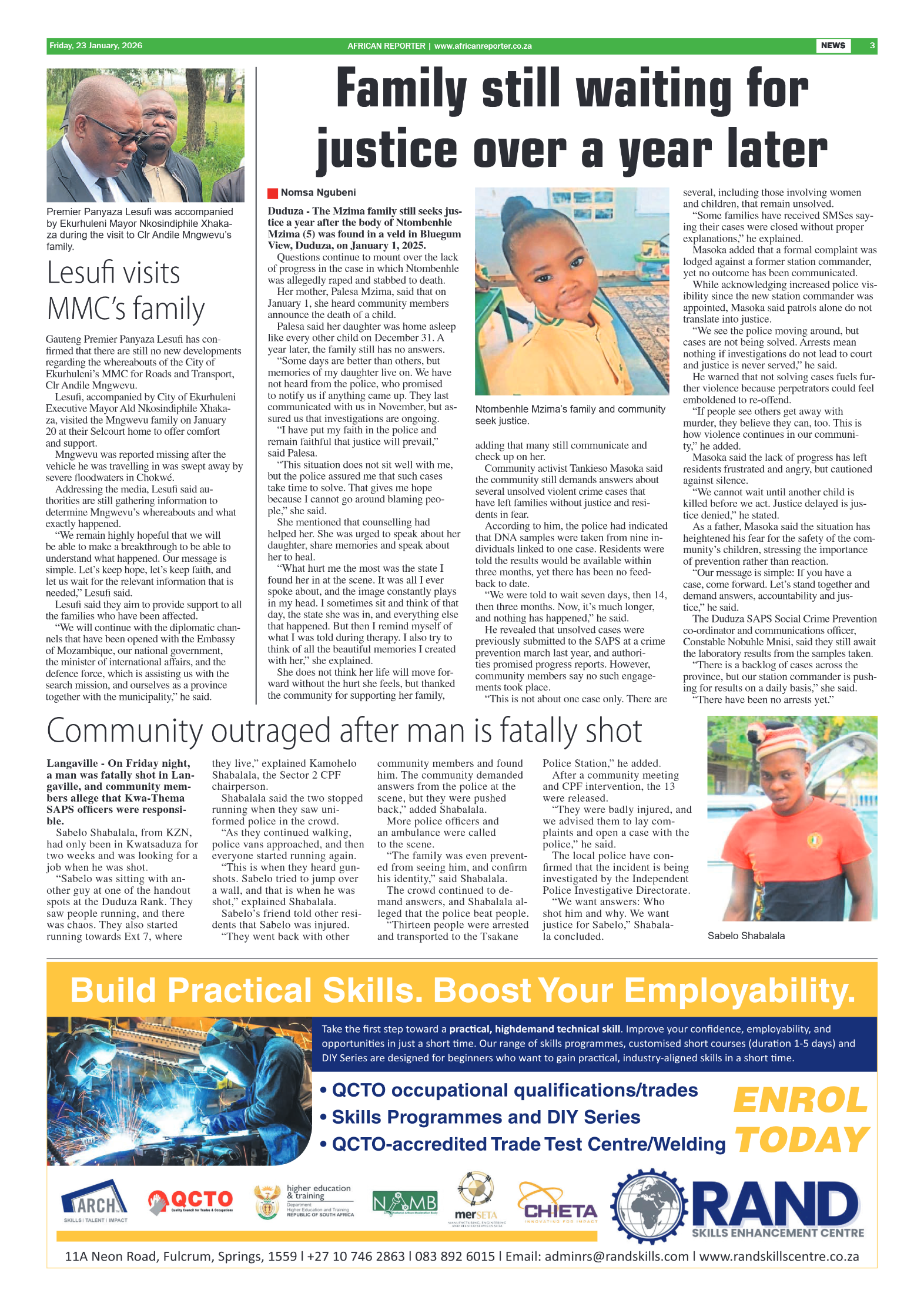 African Reporter 23 January 2026 page 3