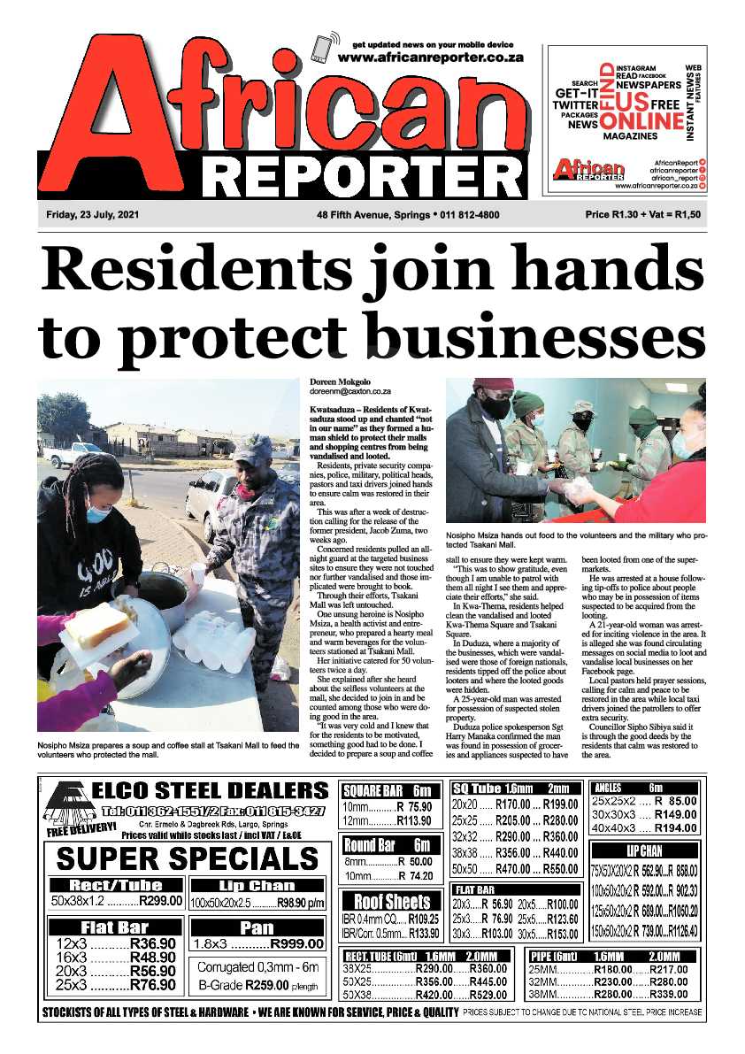 African Reporter 23 July 2021 page 1