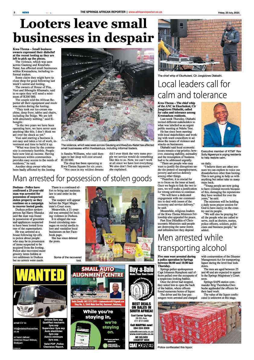 African Reporter 23 July 2021 page 2