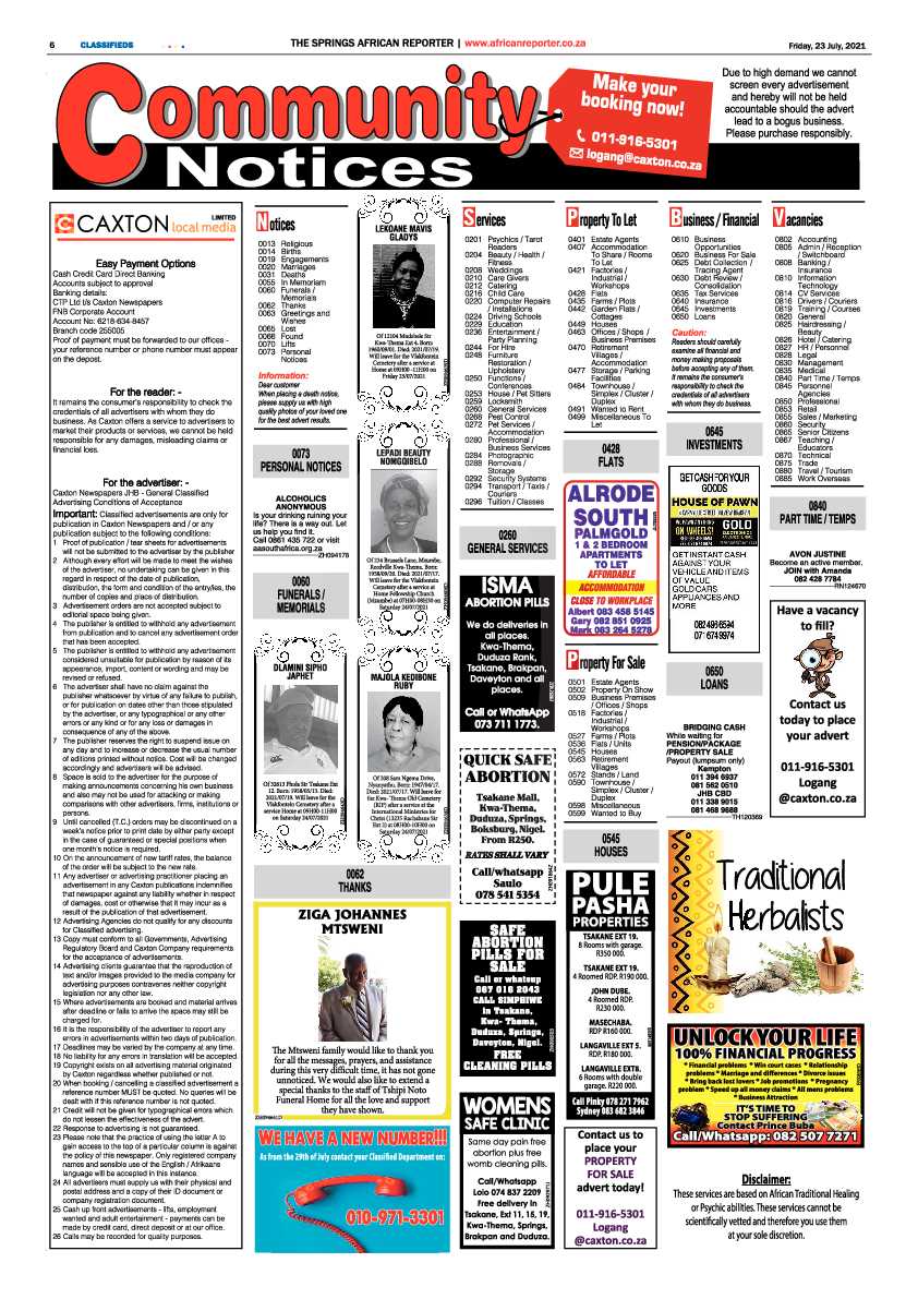 African Reporter 23 July 2021 page 6