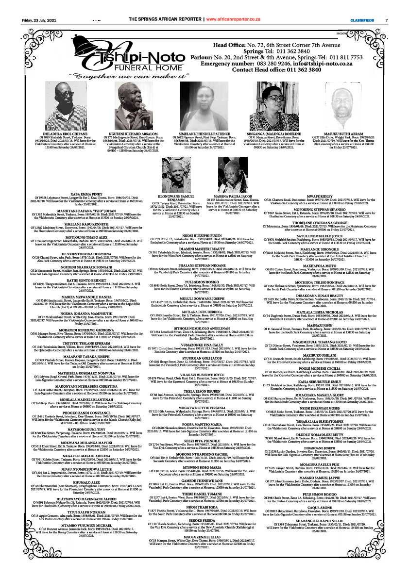African Reporter 23 July 2021 page 7