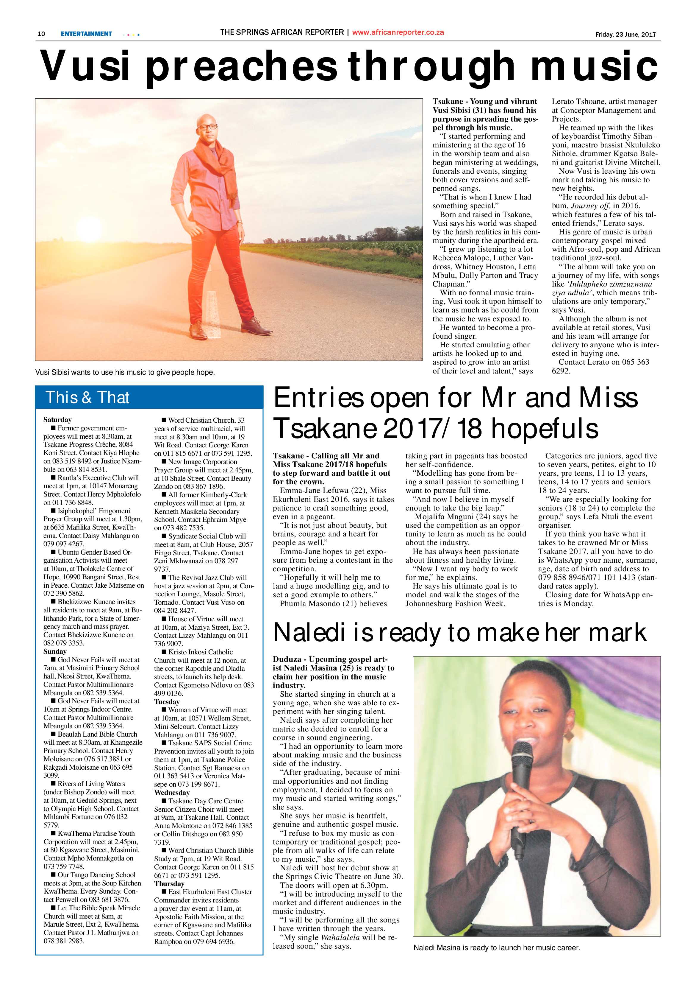 African Reporter 23 June 2017 page 10