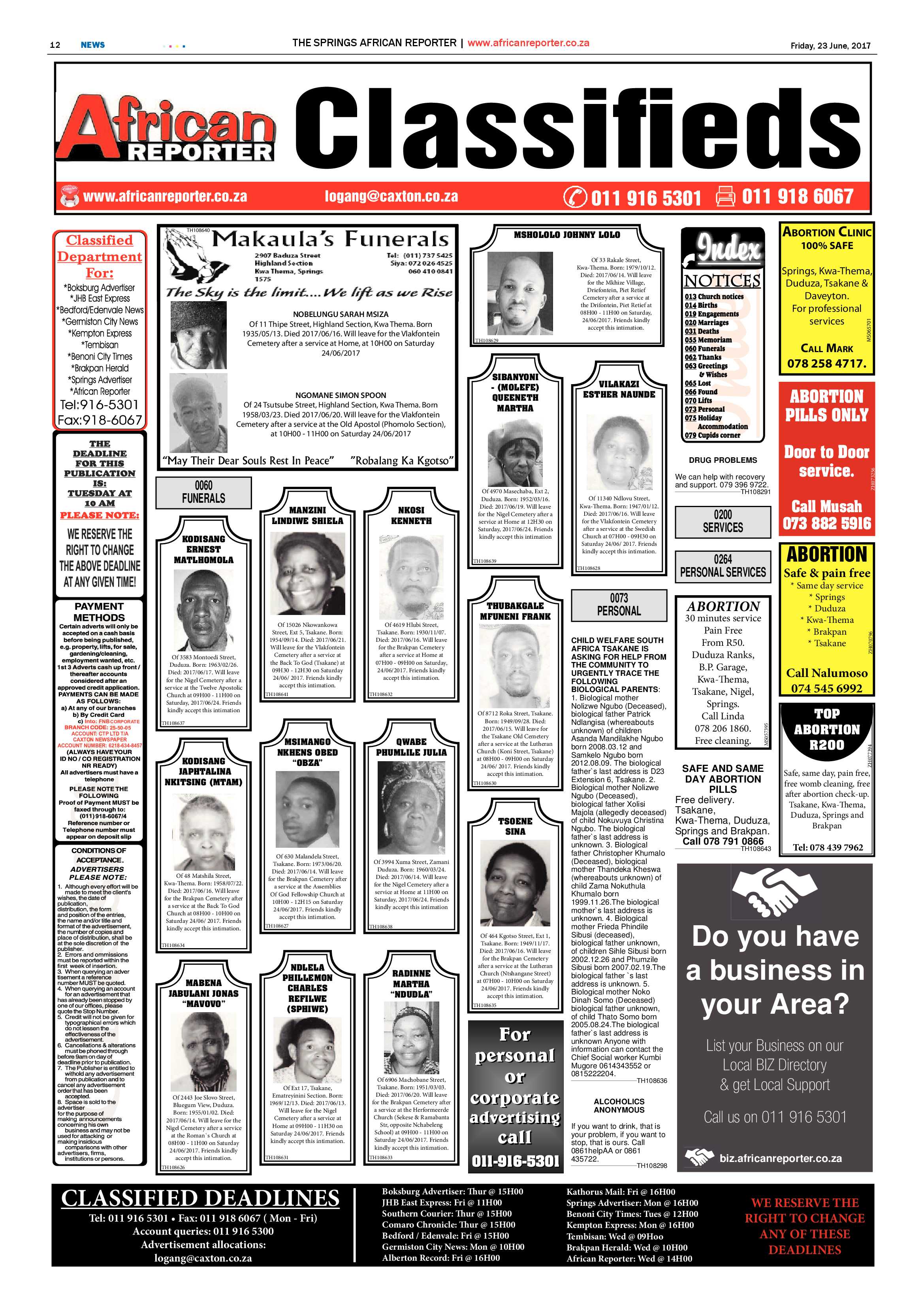 African Reporter 23 June 2017 page 12