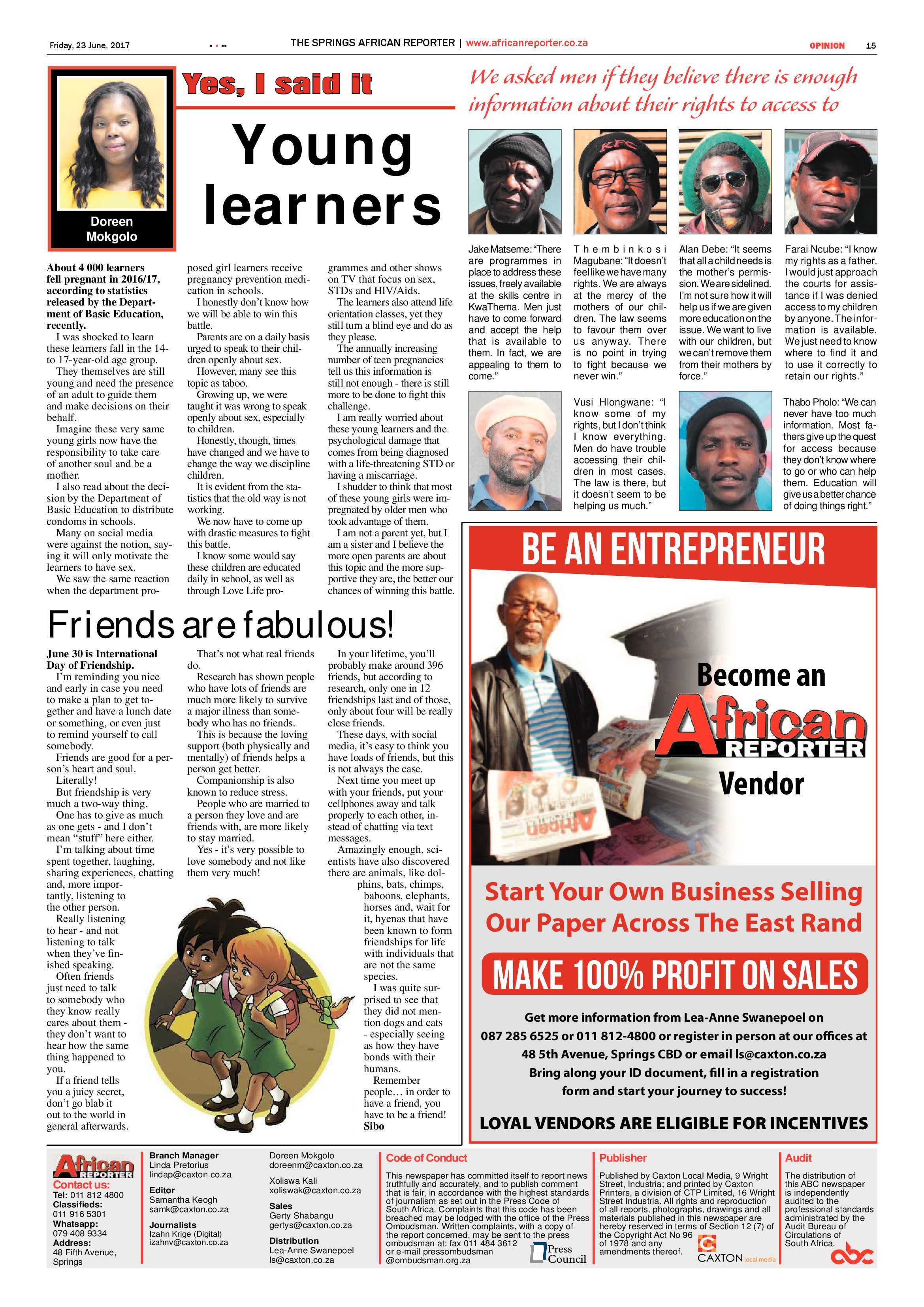 African Reporter 23 June 2017 page 15
