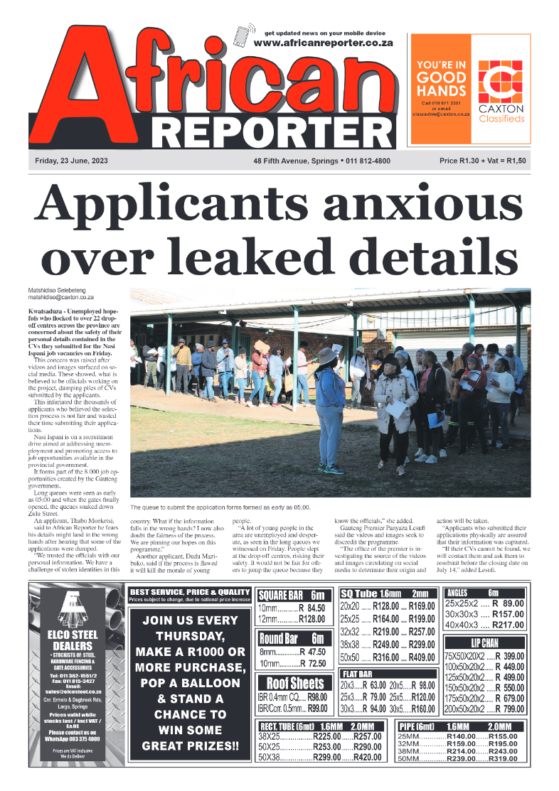 African Reporter 23 June 2023 page 1