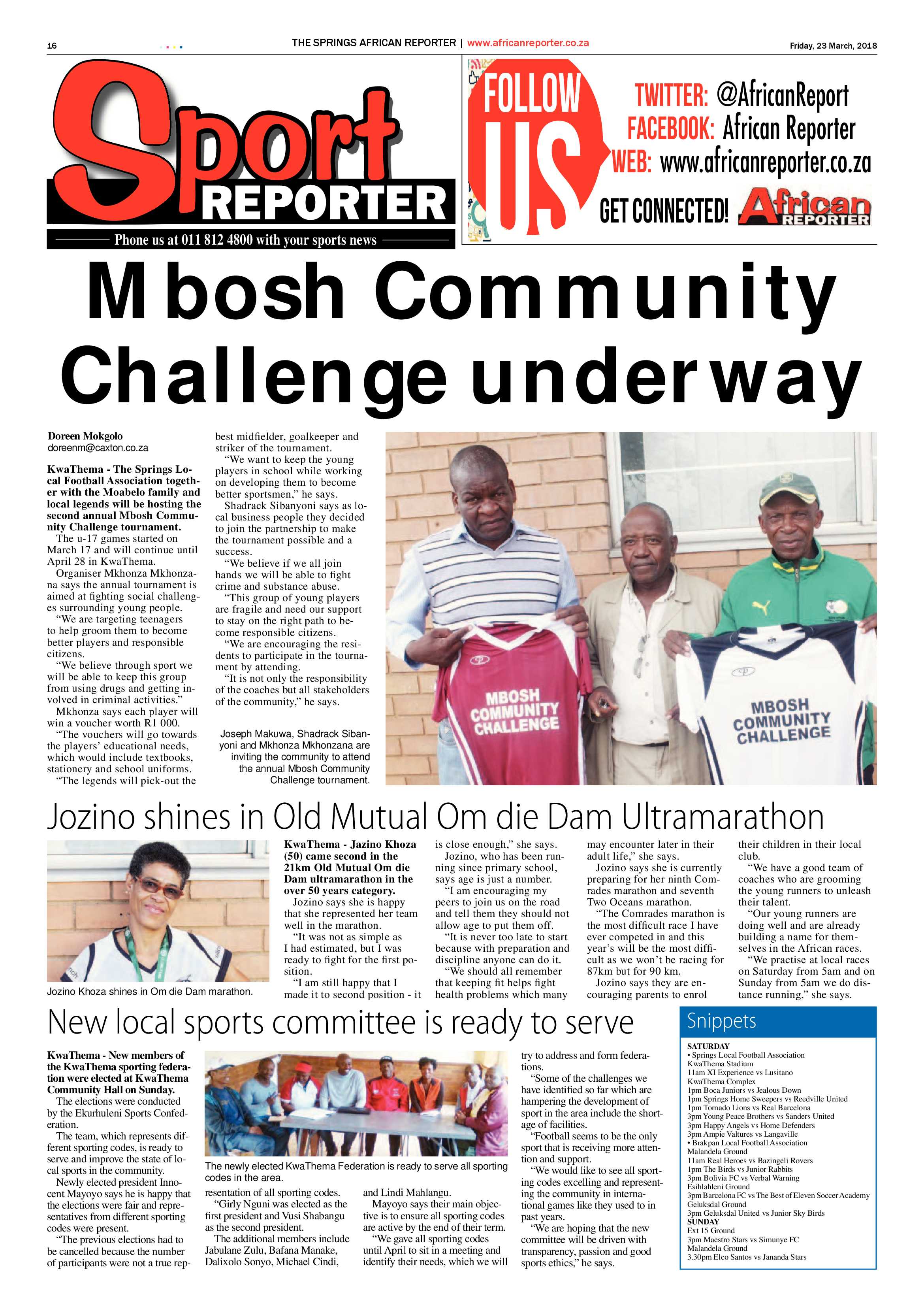 African Reporter 23 March 2018 page 16