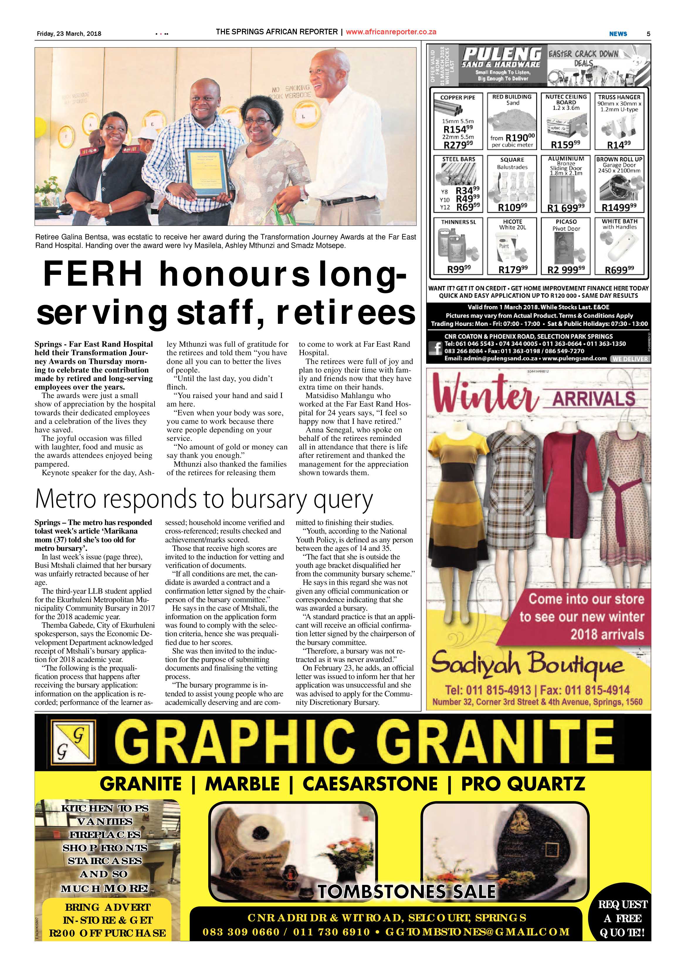 African Reporter 23 March 2018 page 5