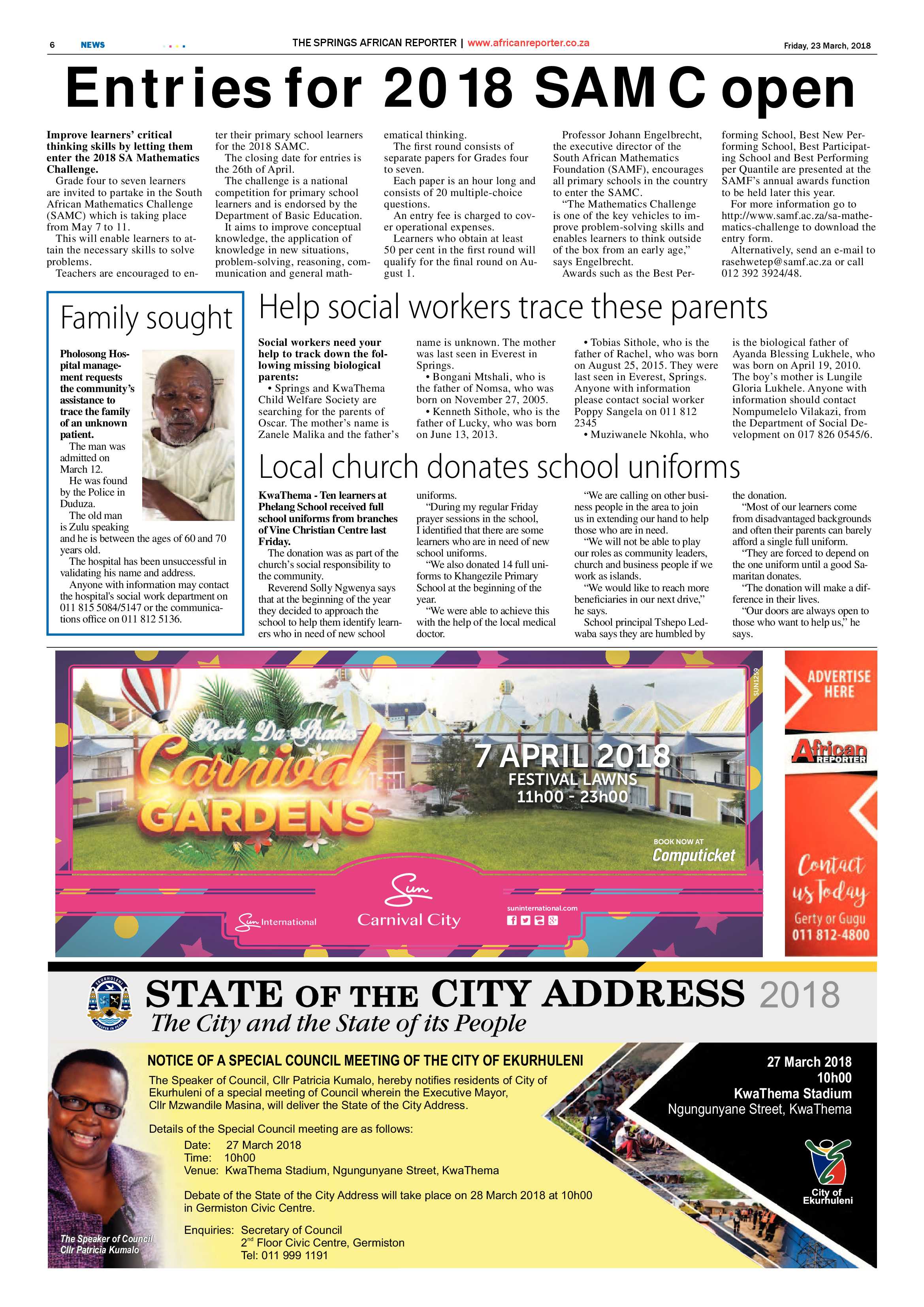 African Reporter 23 March 2018 page 6