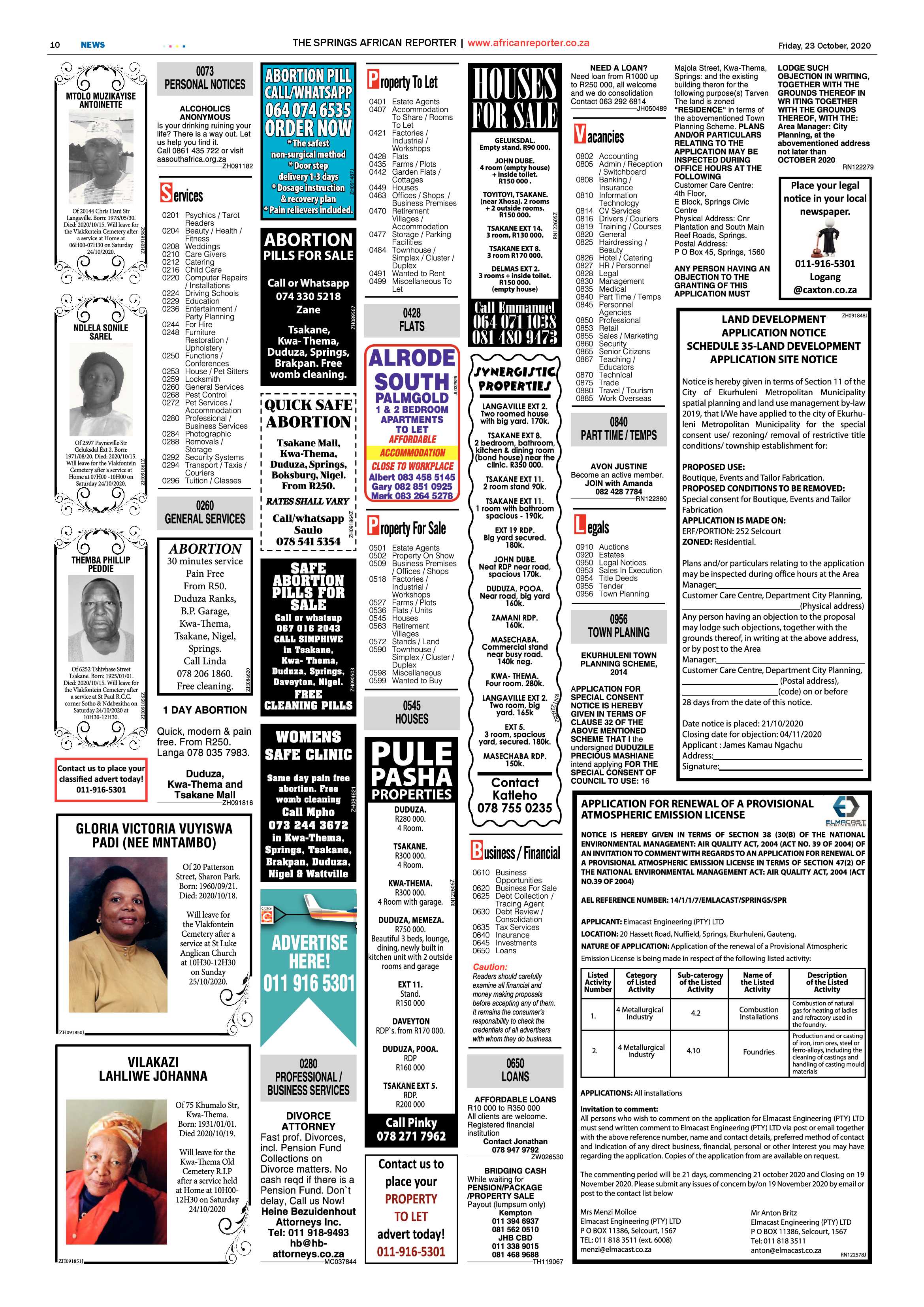 African Reporter 23 October 2020 page 10