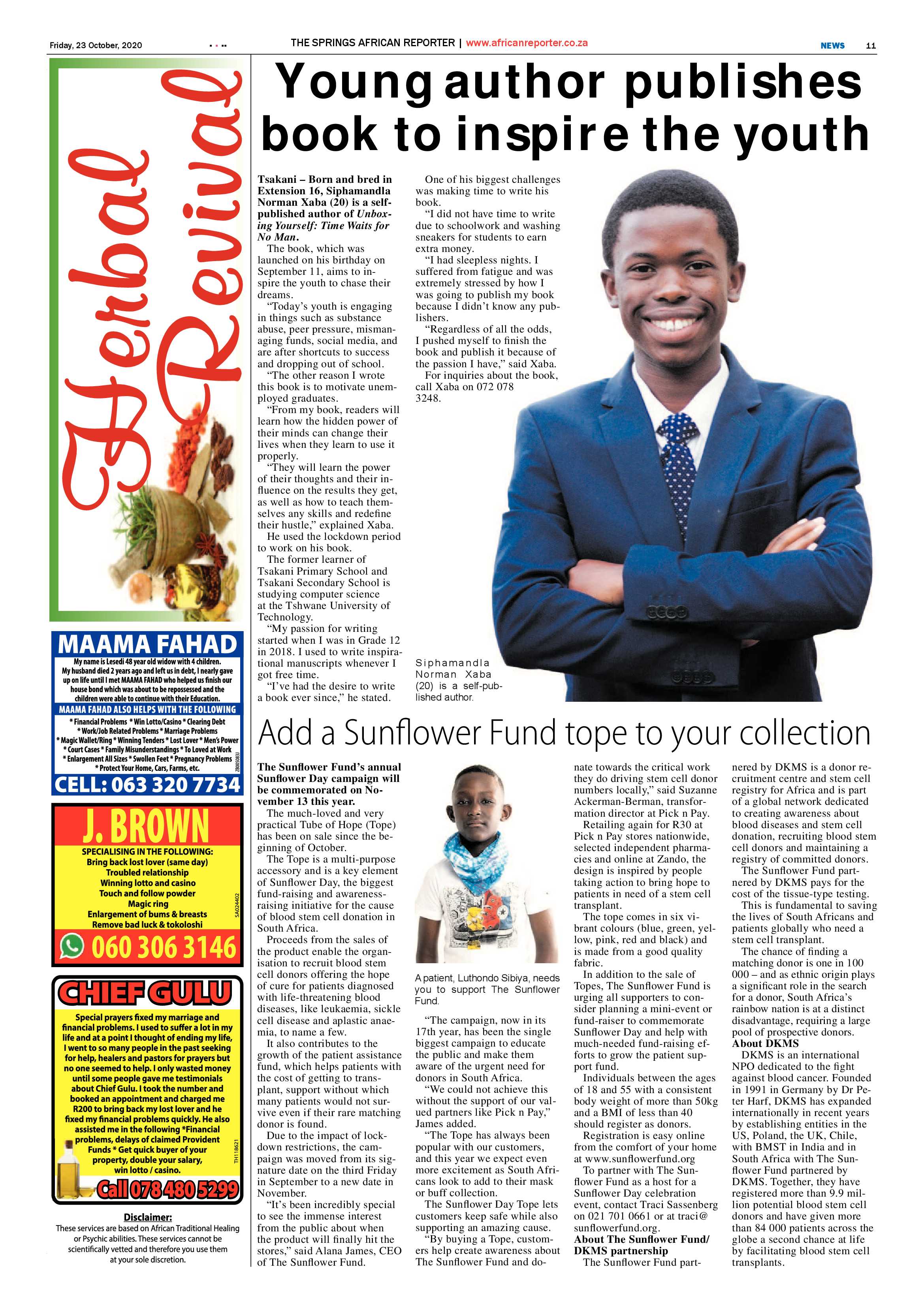 African Reporter 23 October 2020 page 11