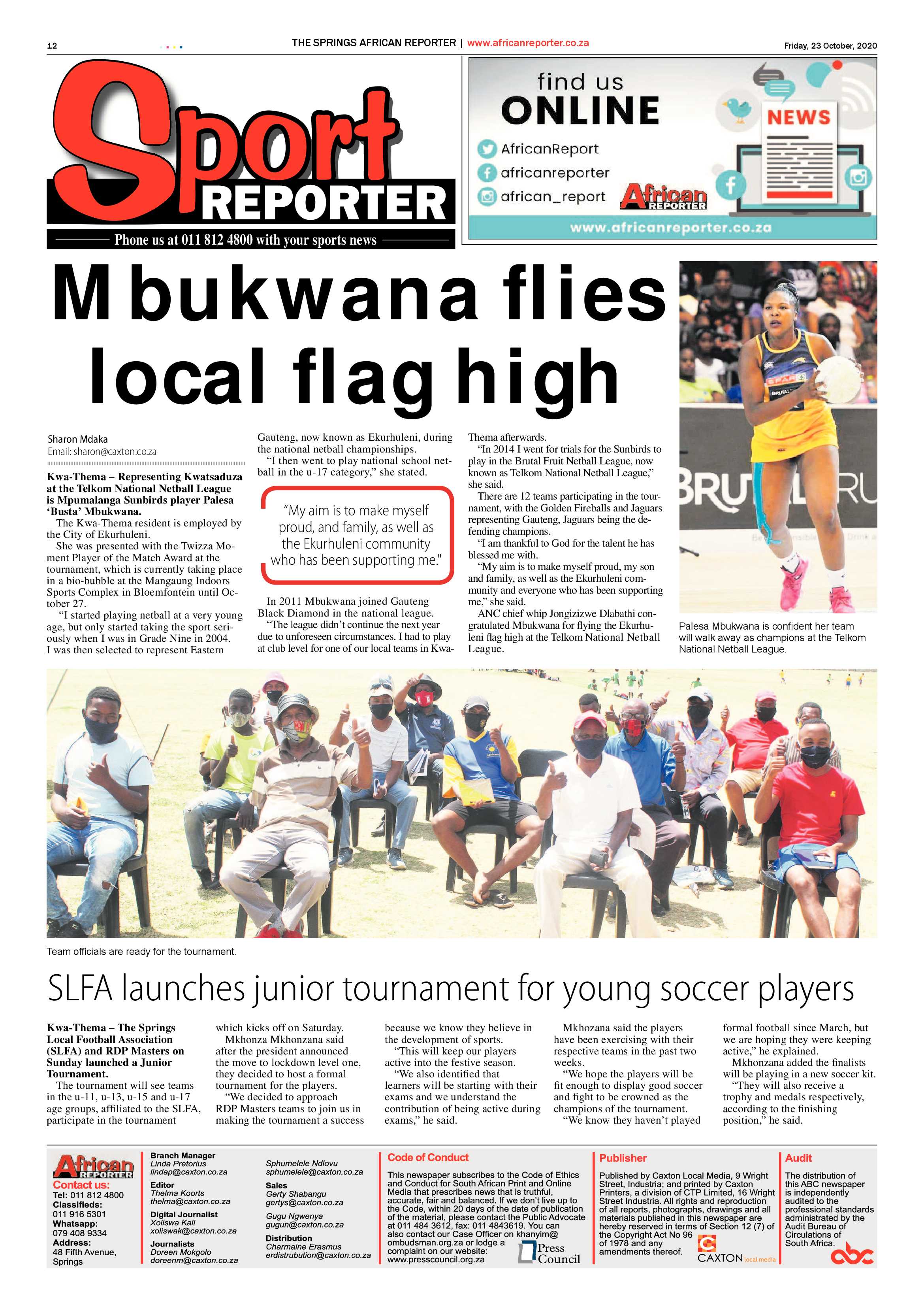 African Reporter 23 October 2020 page 12