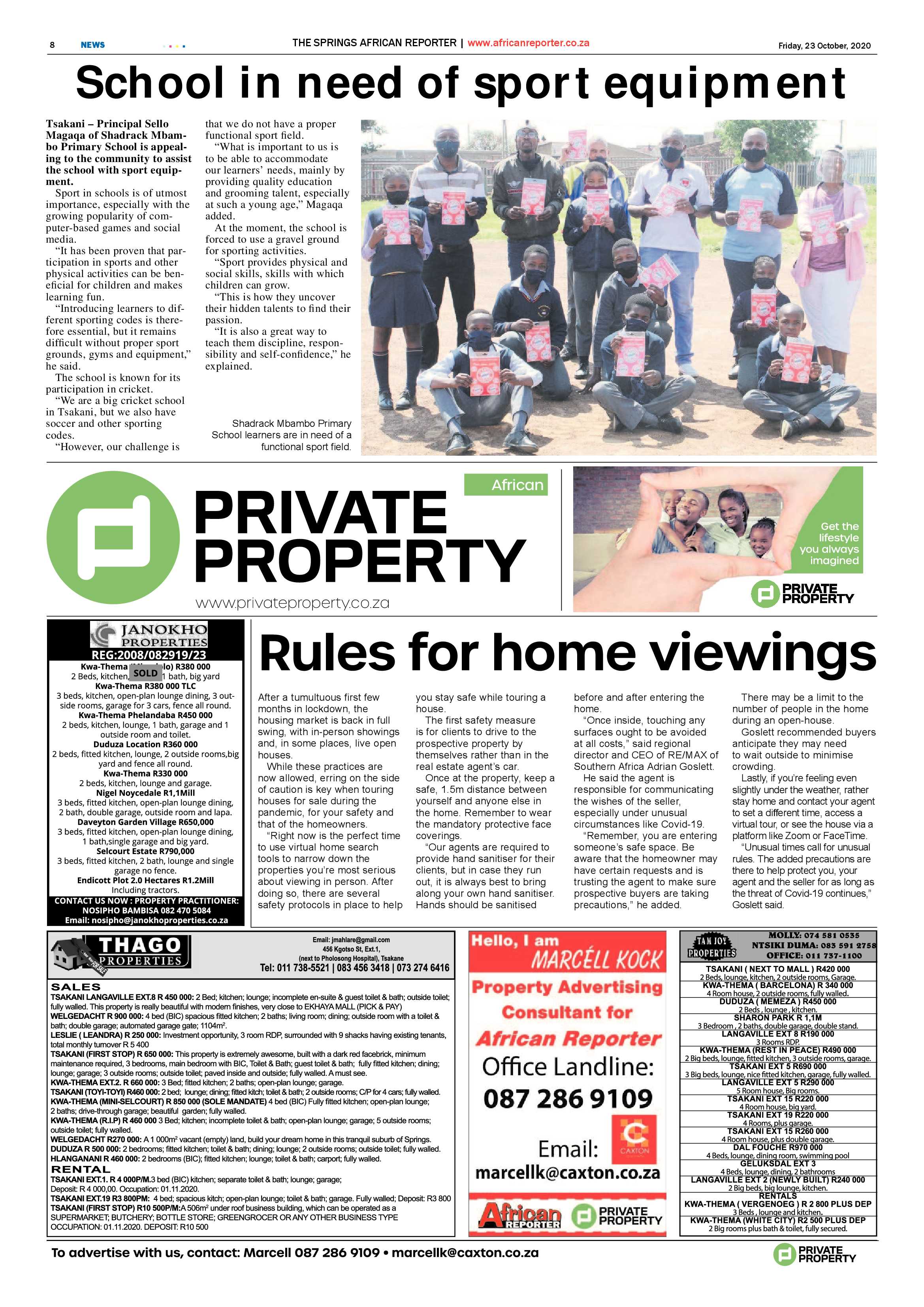 African Reporter 23 October 2020 page 8