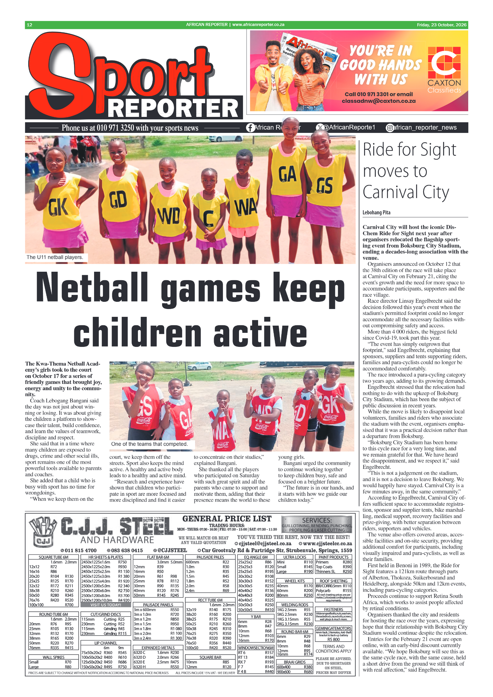 African Reporter 23 October 2026 page 12