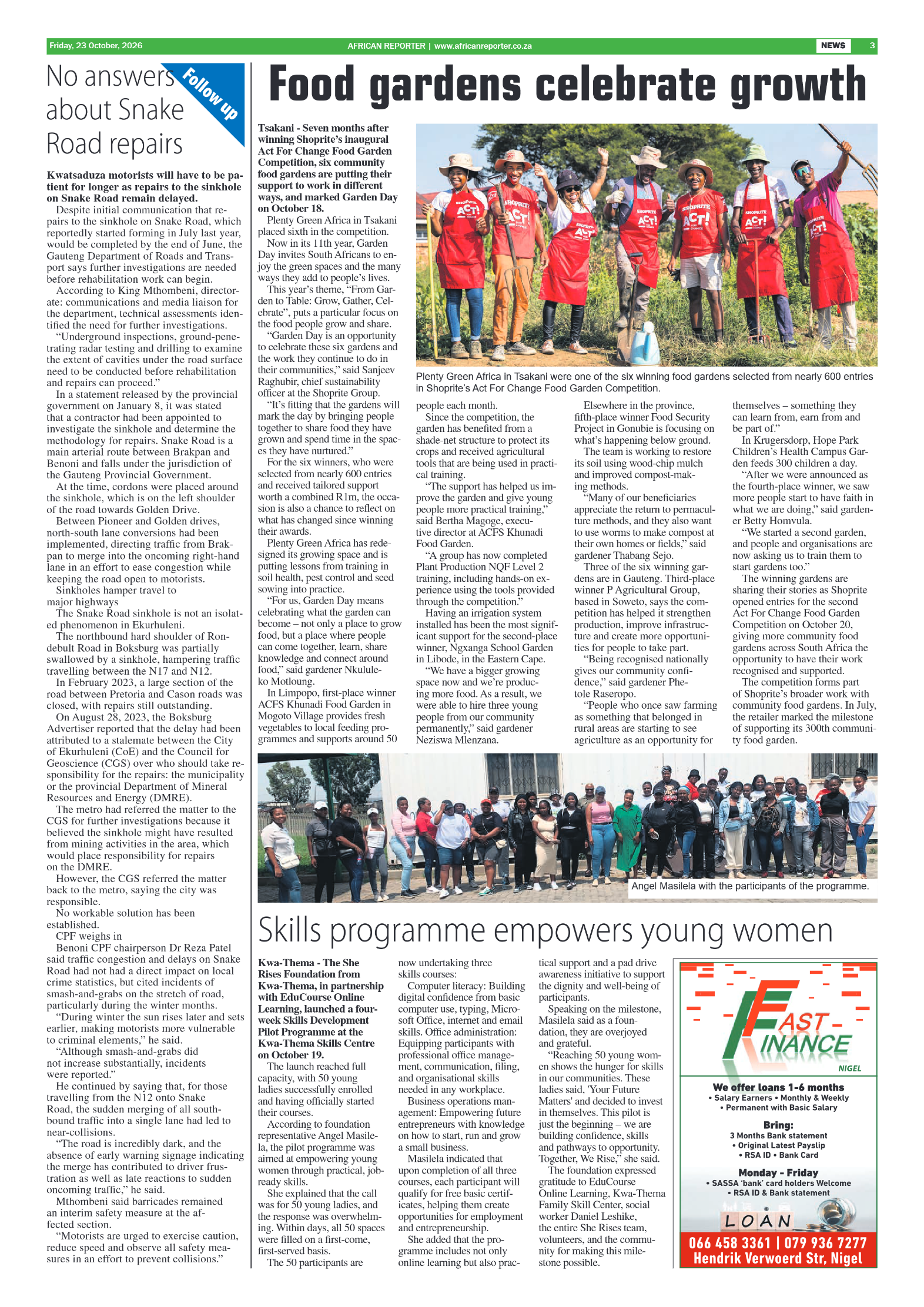 African Reporter 23 October 2026 page 3