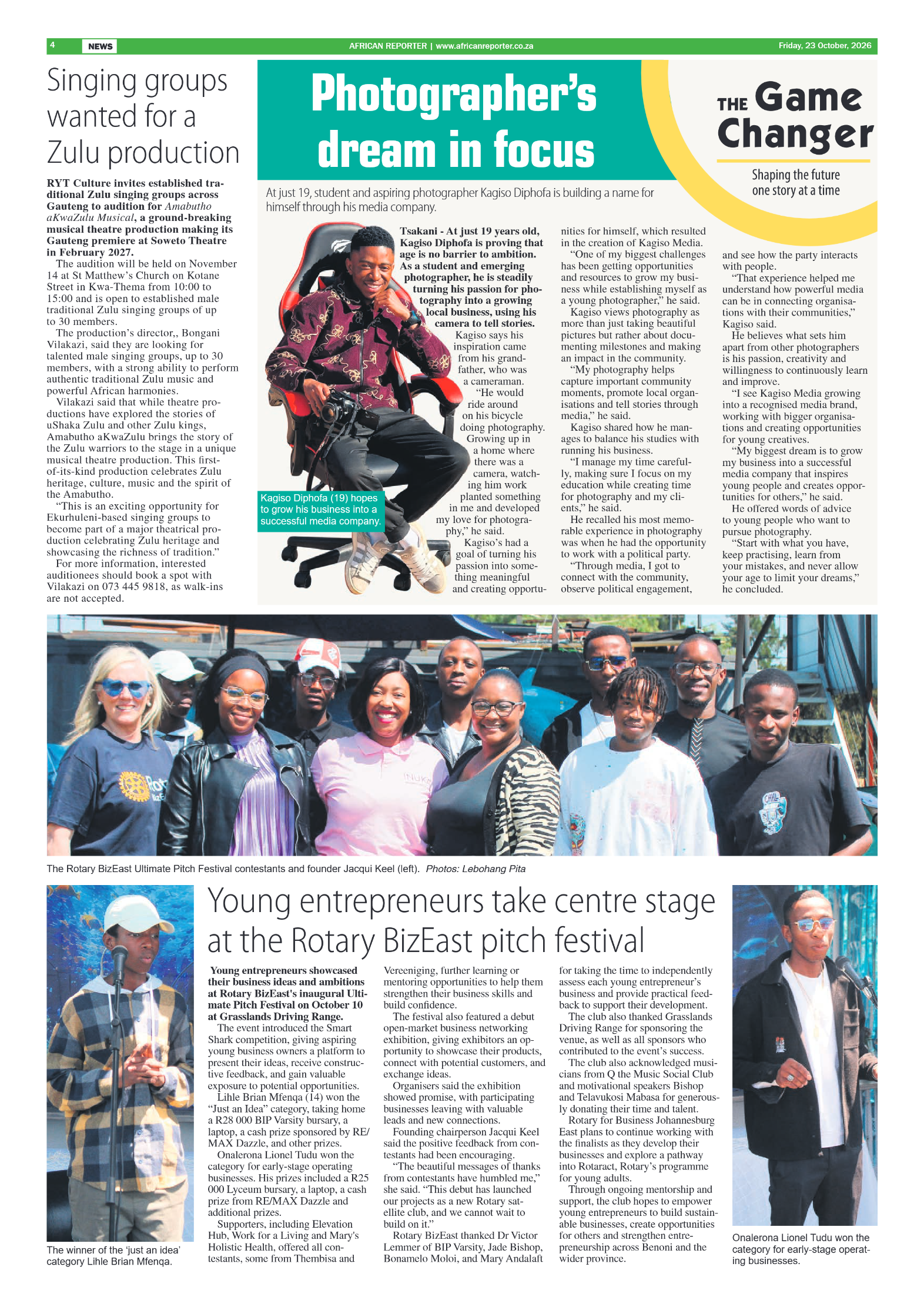 African Reporter 23 October 2026 page 4