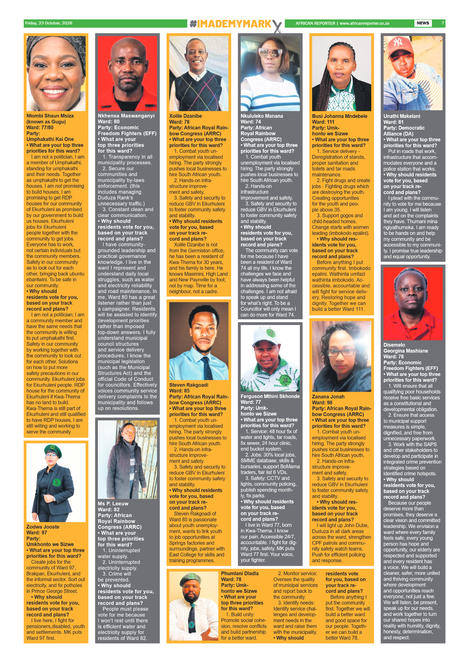 African Reporter 23 October 2026 page 7