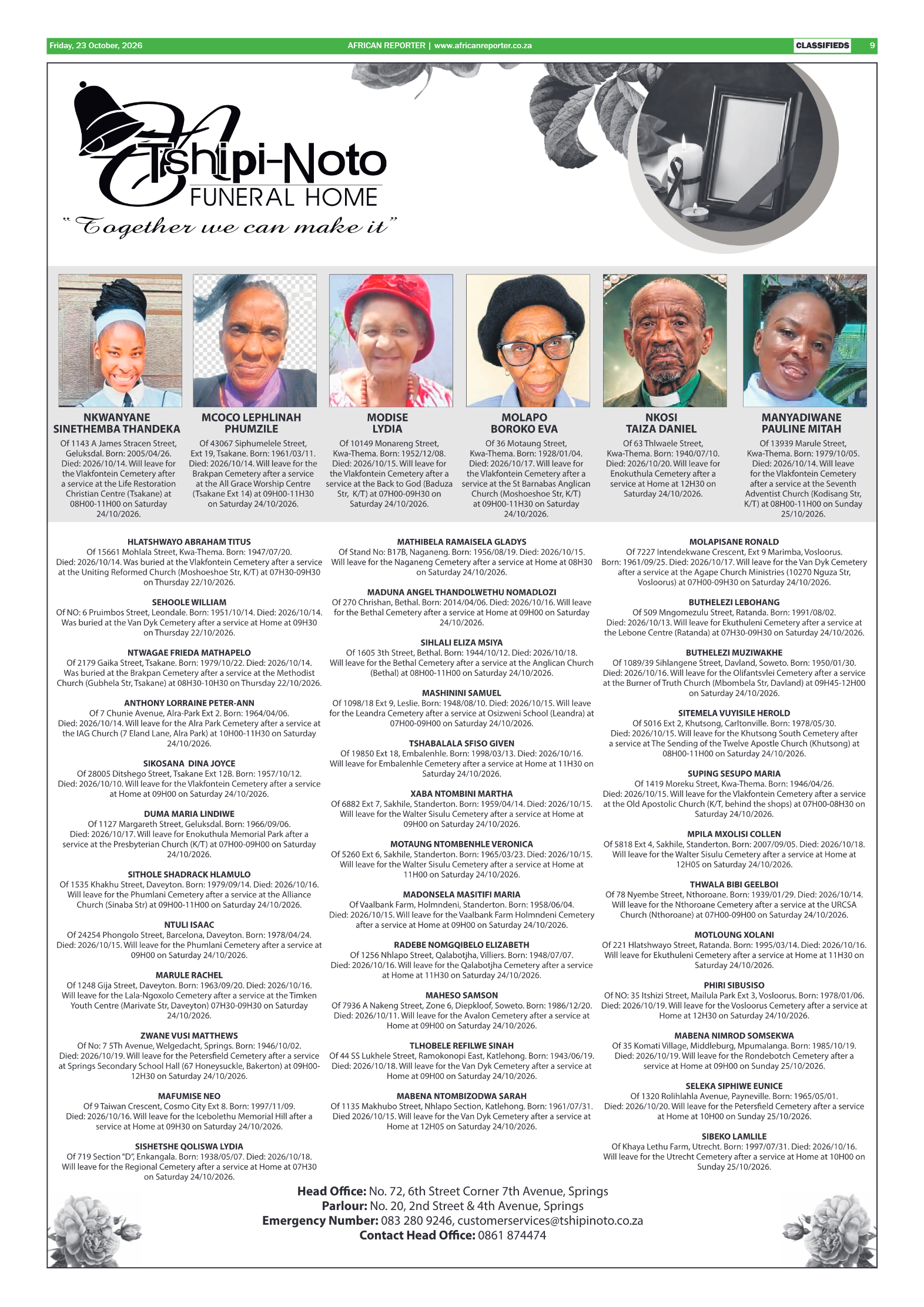 African Reporter 23 October 2026 page 9