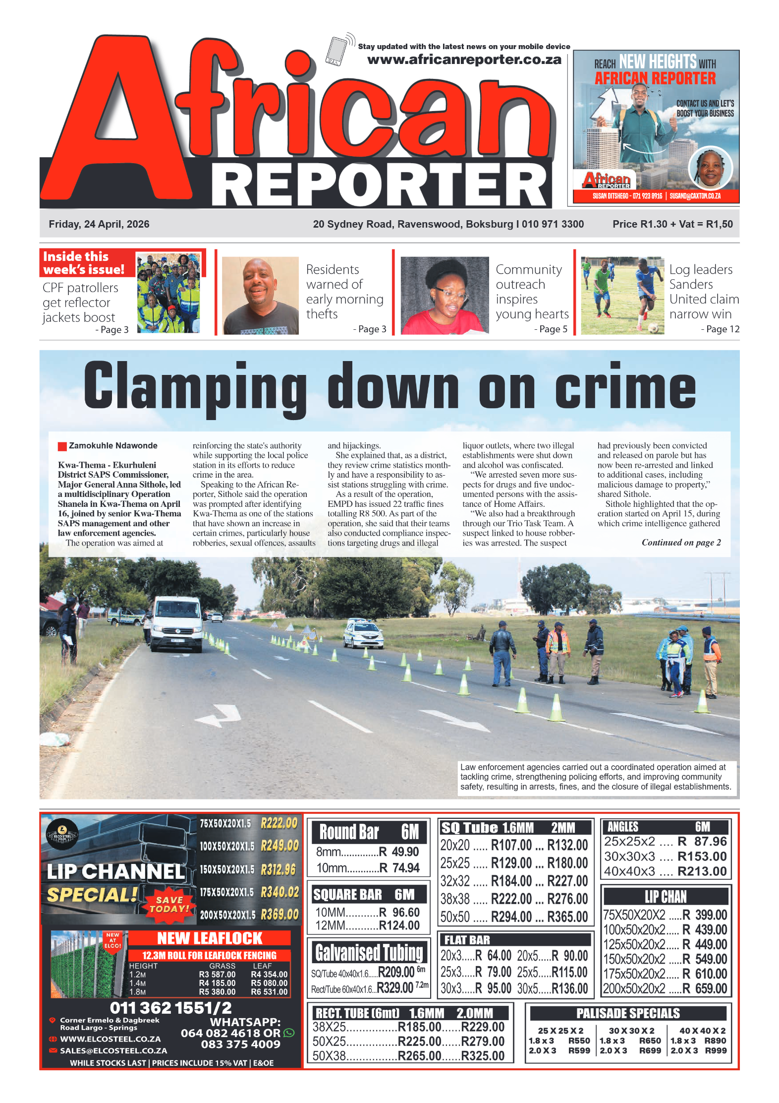 African Reporter 24 April 2026 page 1