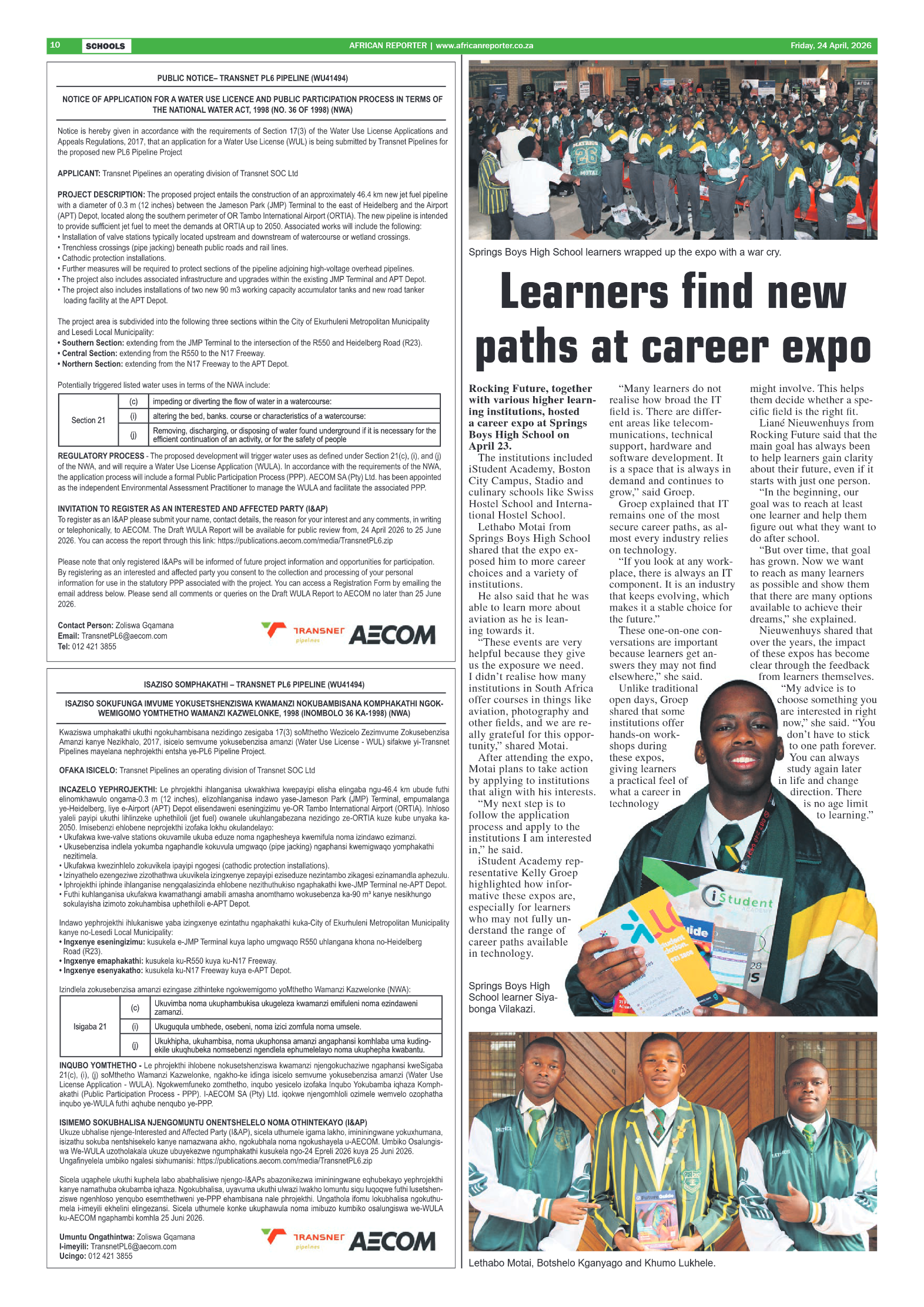 African Reporter 24 April 2026 page 10