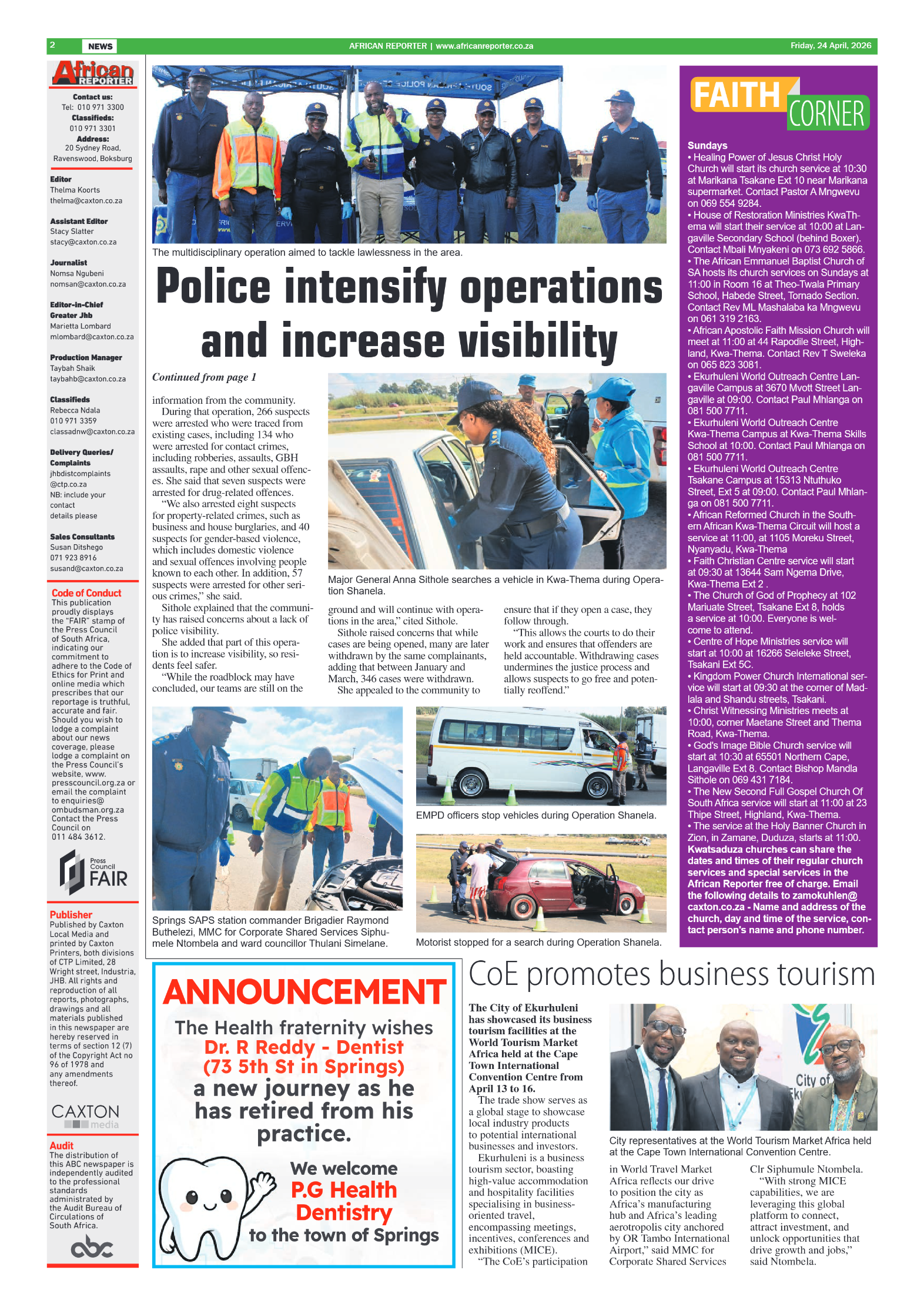 African Reporter 24 April 2026 page 2