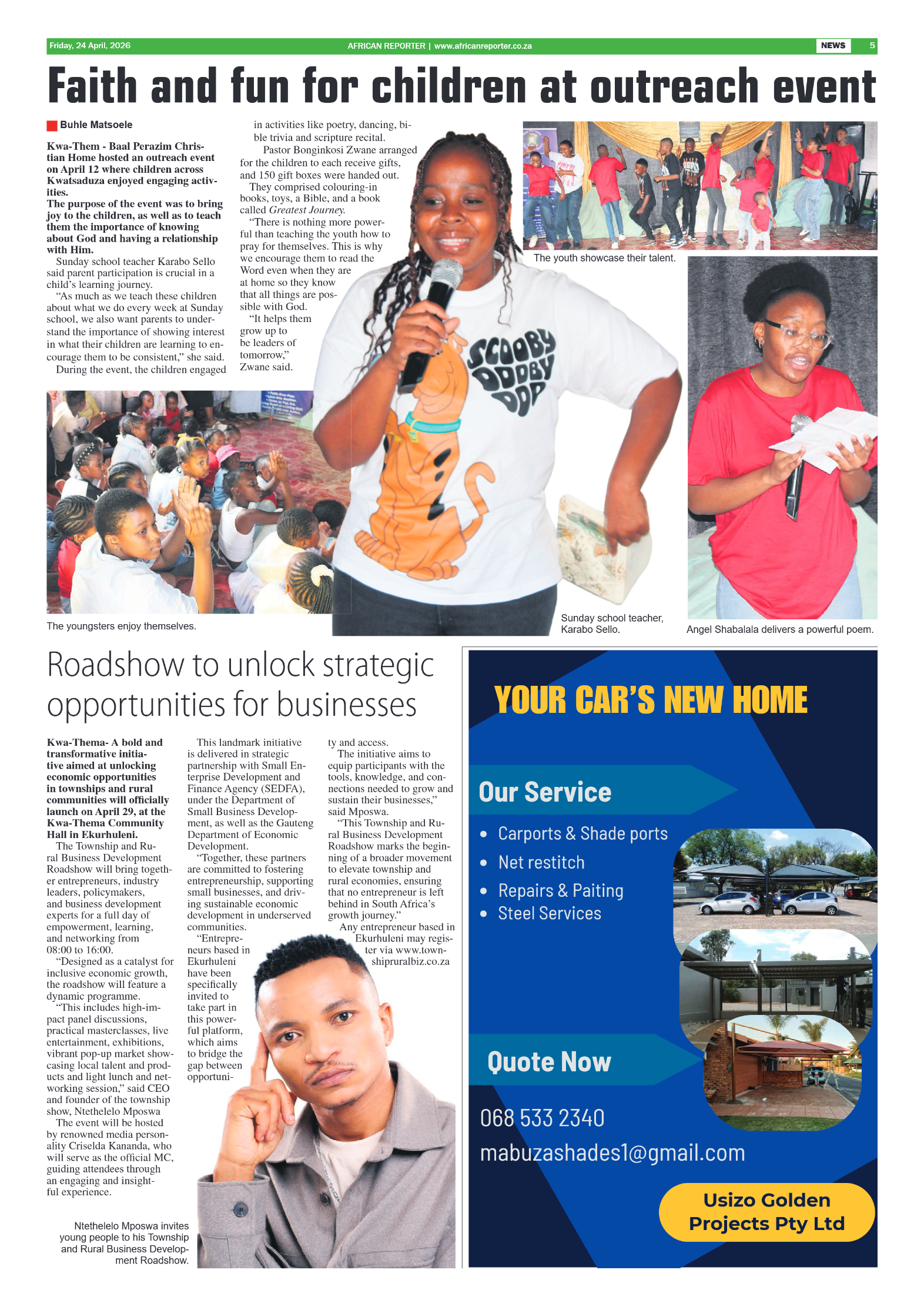 African Reporter 24 April 2026 page 5