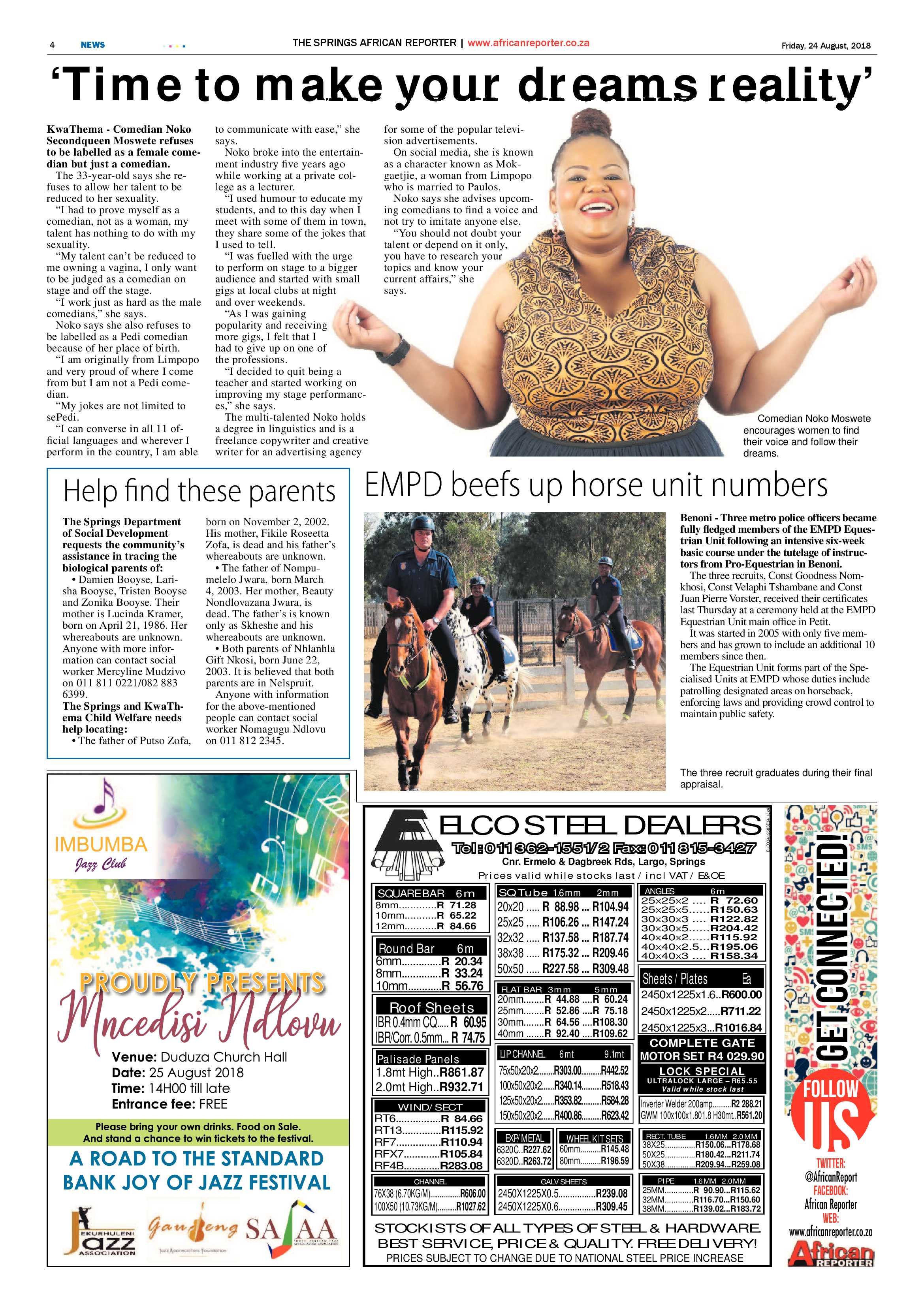 African Reporter 24 August 2018 page 4