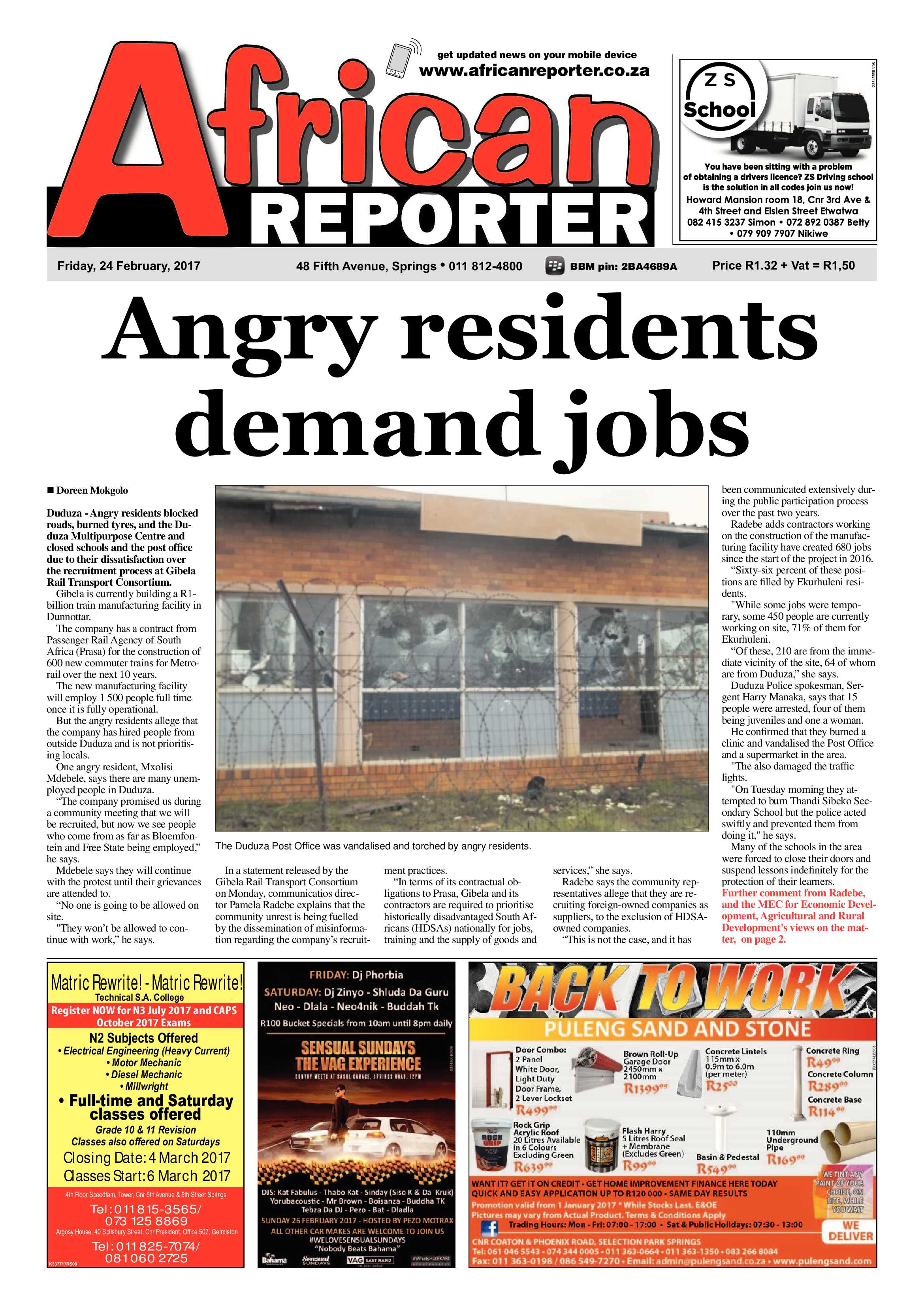 African Reporter 24 February 2017 page 1