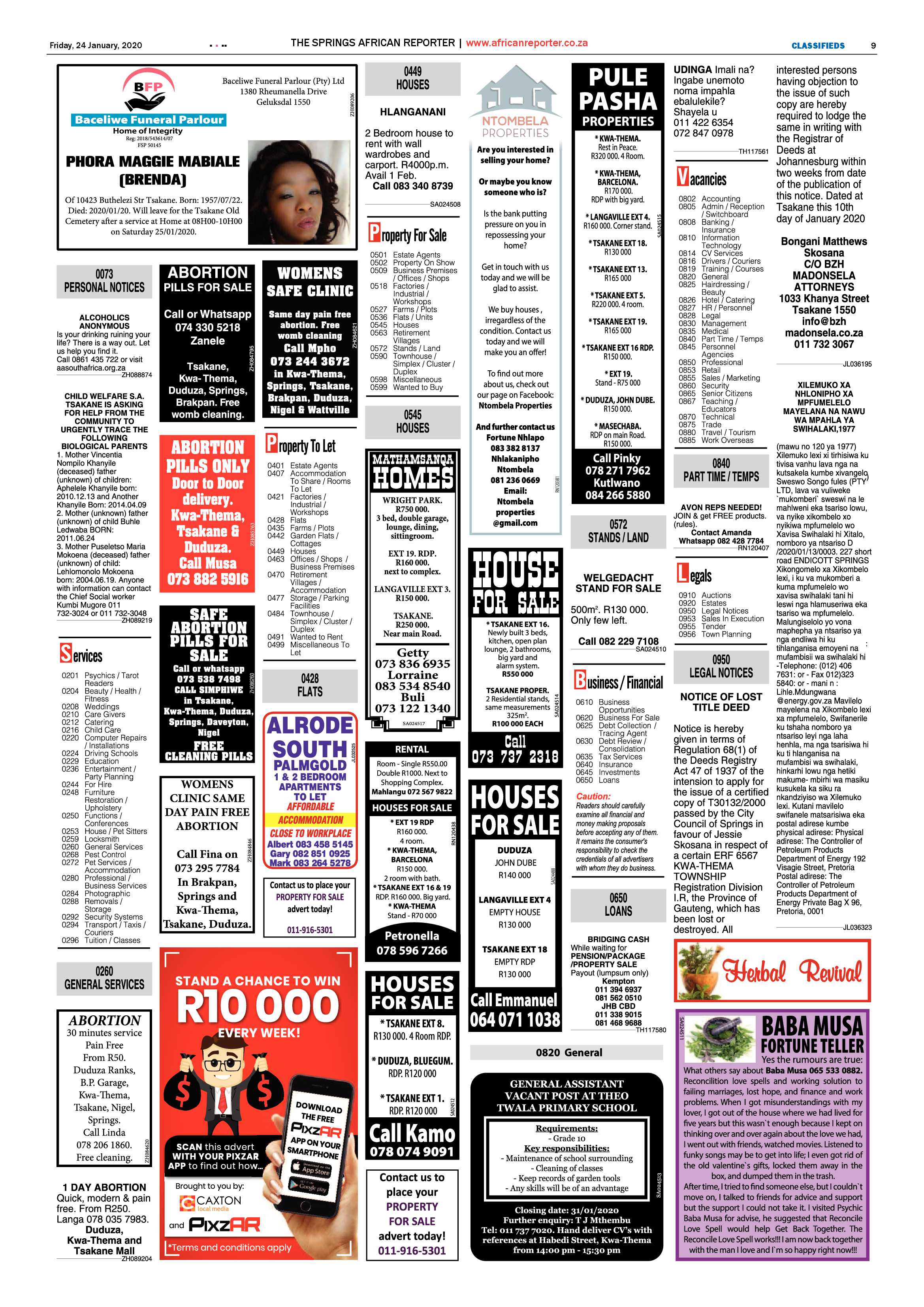 African Reporter 24 January 2020 page 9
