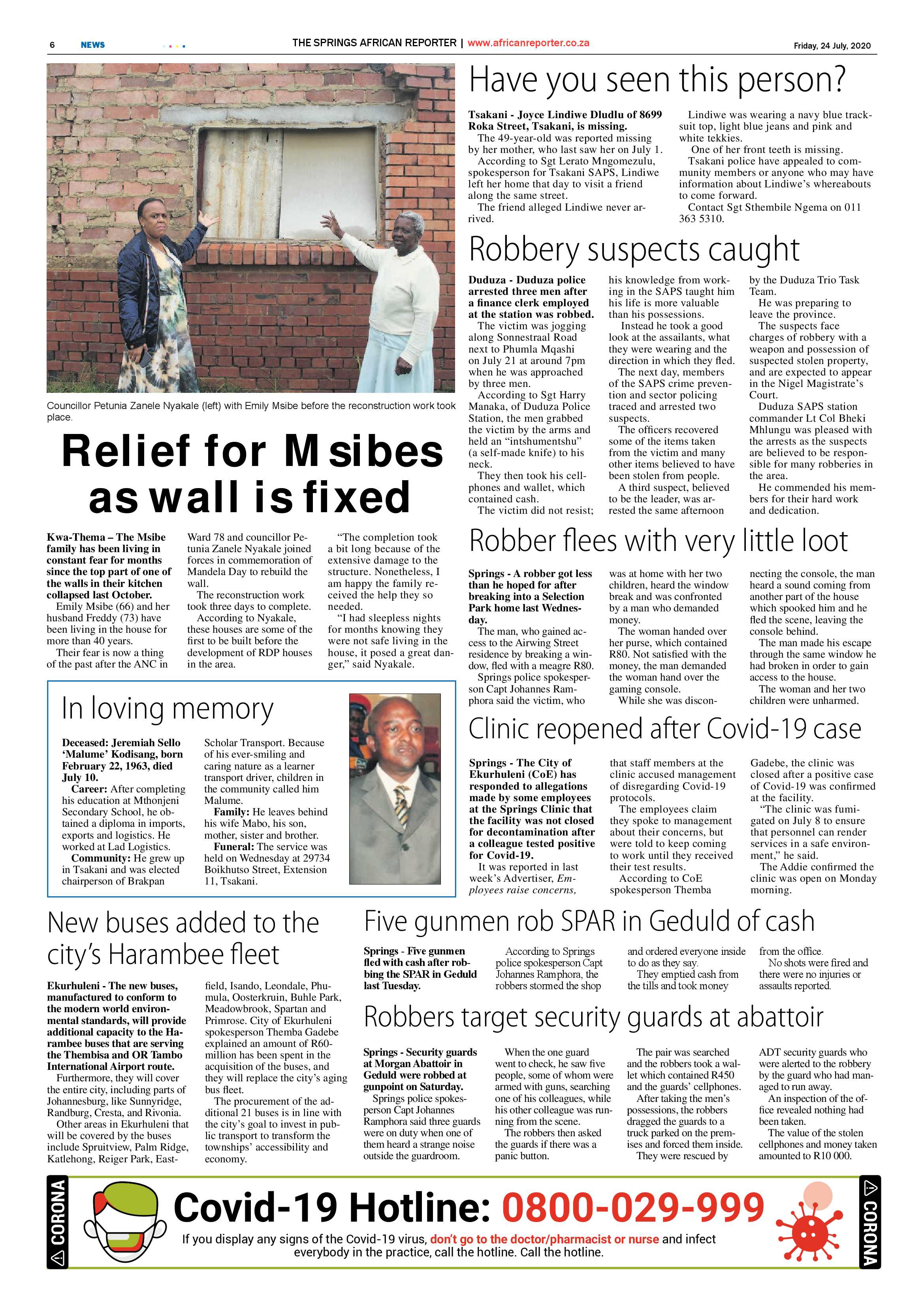 African Reporter 24 July 2020 page 6