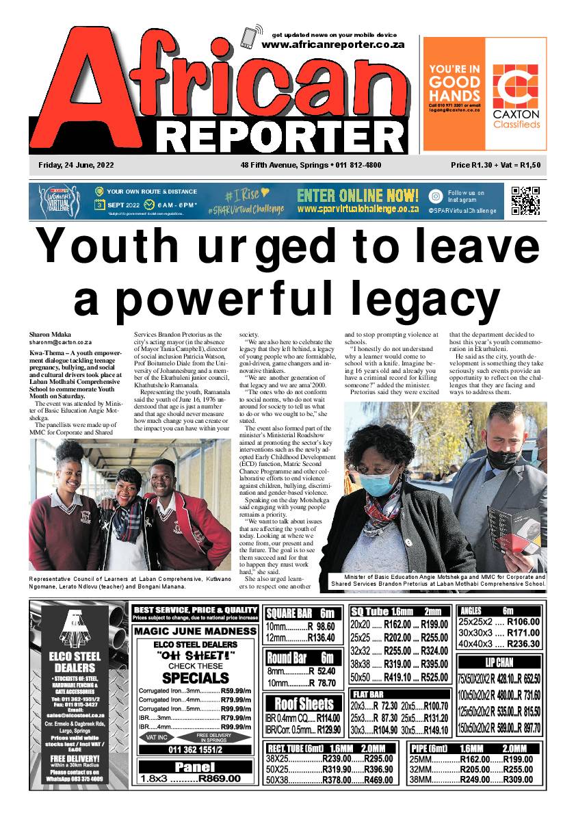 African Reporter 24 June 2022 page 1